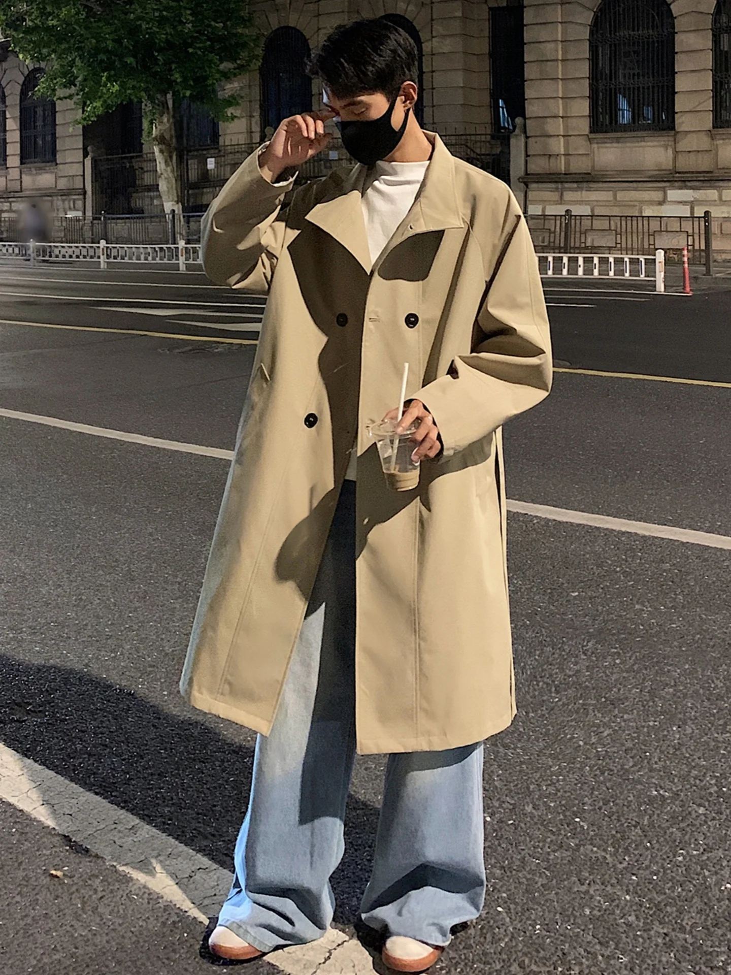 Korean Sle Oversized Mid-Length Hooded Jaet Youth Casual Outerwear Long Coat Button Decor Polyester Fabric Autumn Wear
Korean Sle Oversized Mid-Length Hooded Jaet Youth Casual Outerwear Long Coat Button Decor Polyester Fabric Autumn Wear