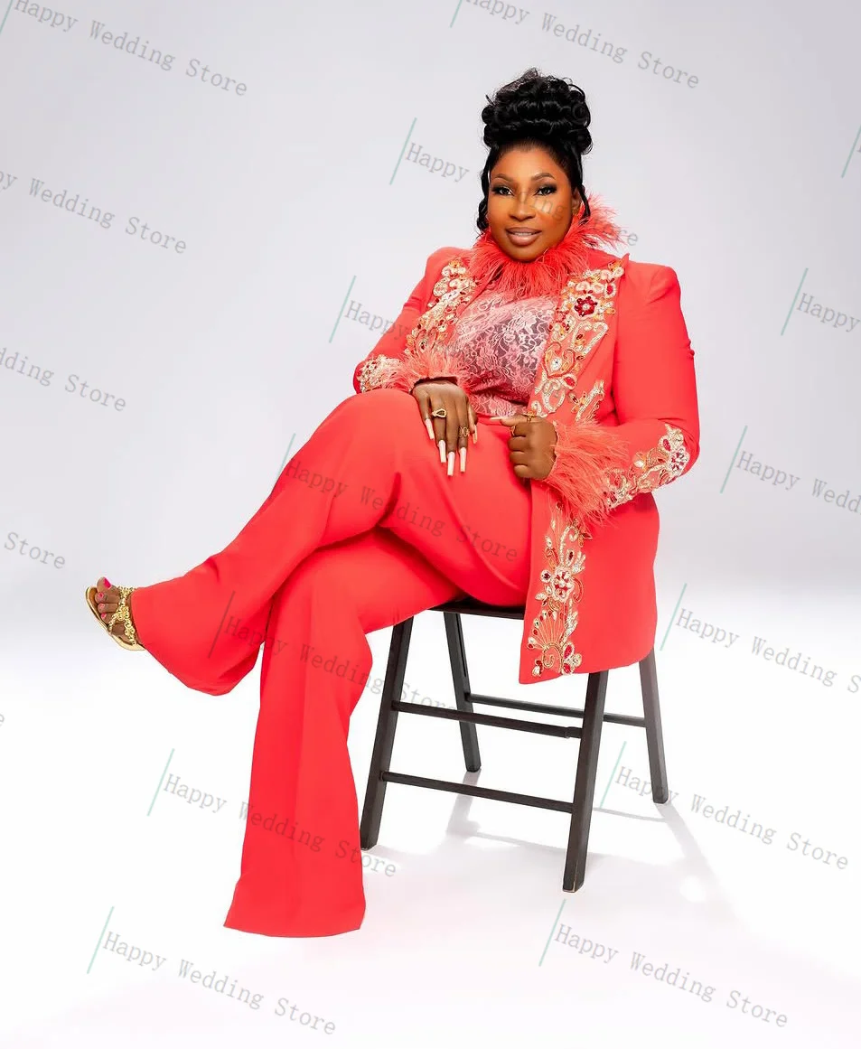 Красный женский костюм со стразами и брюками, комплект из 2 предметов: пиджак + брюки, формальный свадебный выпускной, роскошное праздничное пальто, офисная женская куртка по индивидуальному заказу 
Красный женский костюм со стразами и брюками, комплект из 2 предметов: пиджак + брюки, формальный свадебный выпускной, роскошное праздничное пальто, офисная женская куртка по индивидуальному заказу