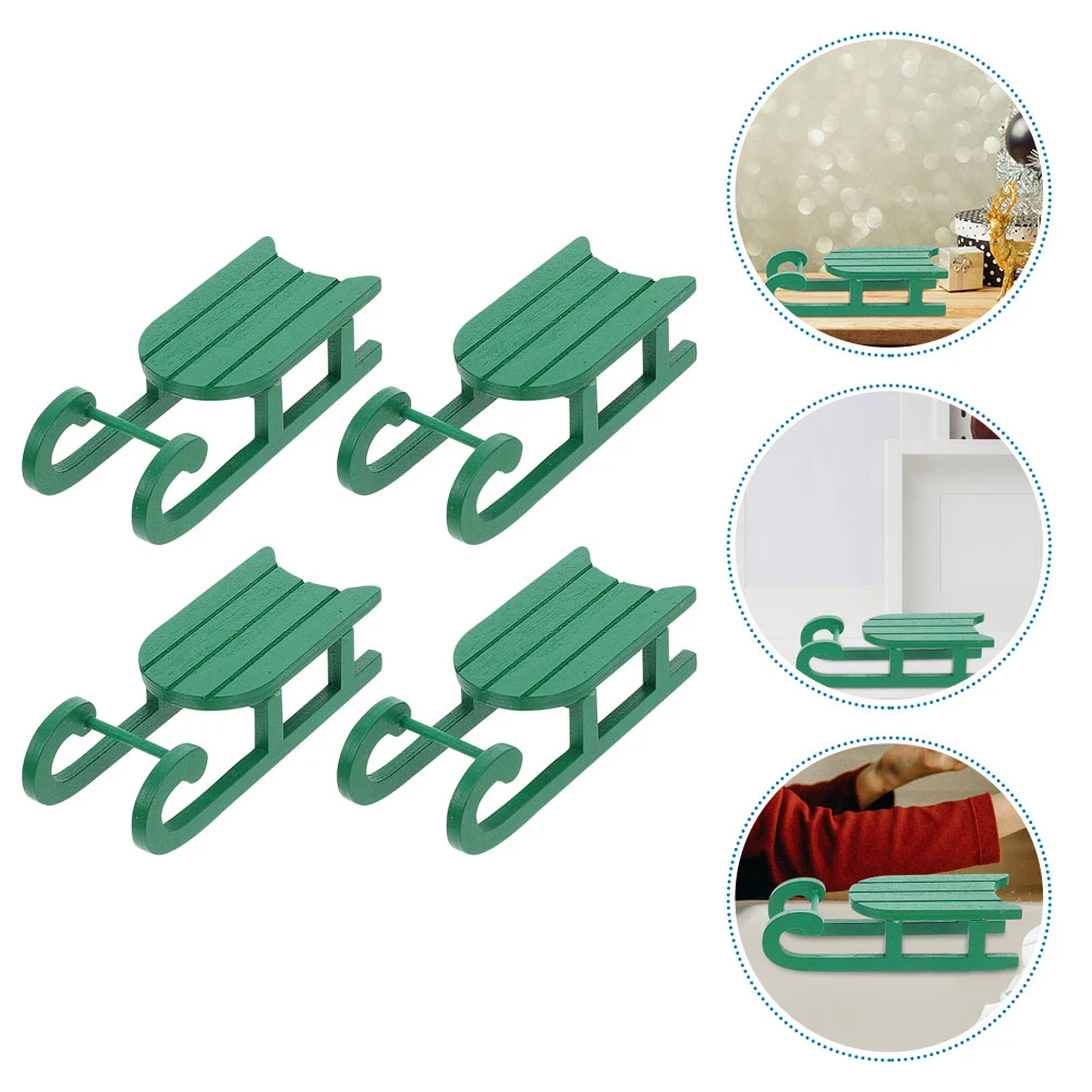 4 Pcs Sled Sleigh Decoration Decorative Ornaments Miniature Wood Crafts Green Sleds Office
4 Pcs Sled Sleigh Decoration Decorative Ornaments Miniature Wood Crafts Green Sleds Office