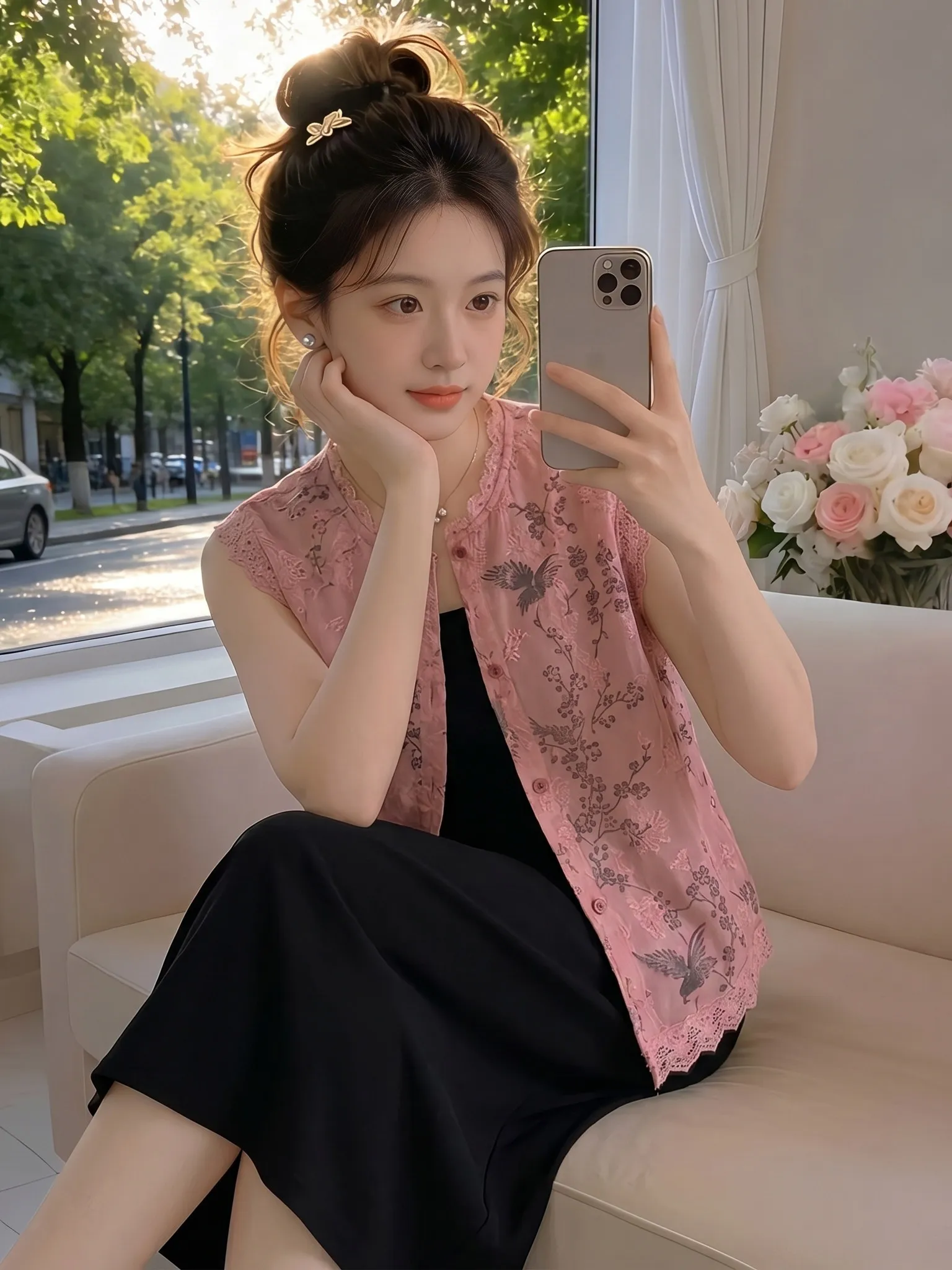 Fashionable Lace Open Cardigan Slimming Top Large Size Korean Style Commute Wind Summer New Arrival Women's Shirt
Fashionable Lace Open Cardigan Slimming Top Large Size Korean Style Commute Wind Summer New Arrival Women's Shirt