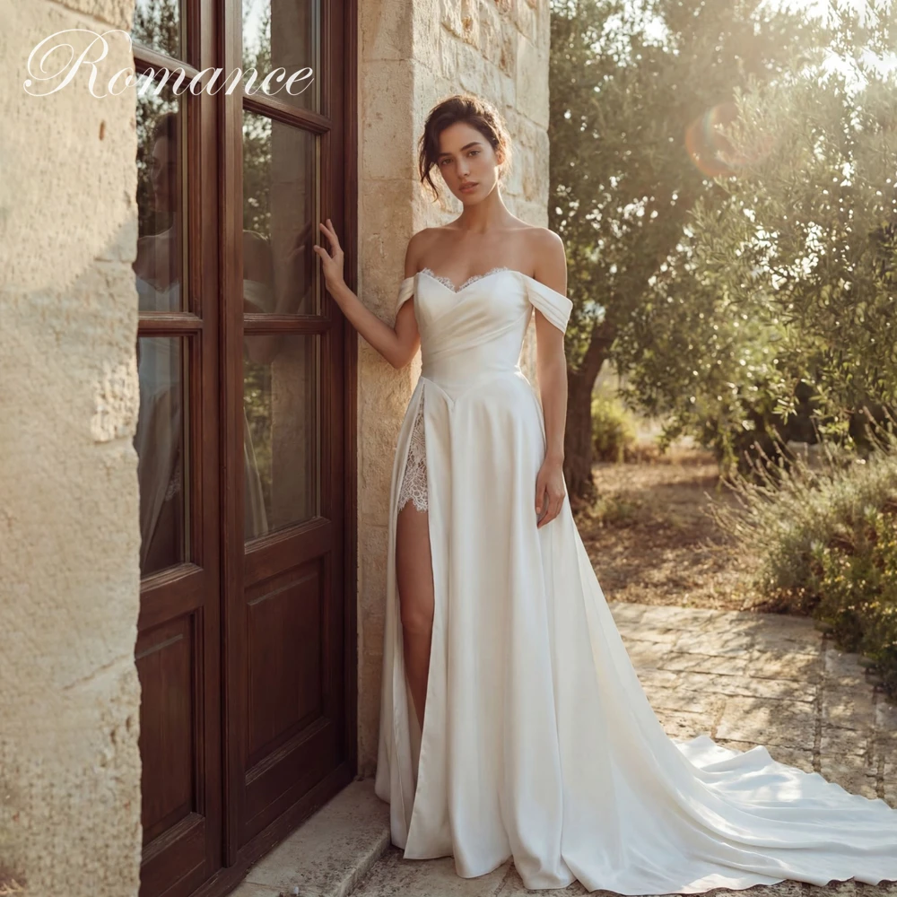 Classic Pleated V-Neck A-Line Wedding Dress 2026 Women High Side Slit Off The Shoulder Open Back Vestidos De Novia Customized
Classic Pleated V-Neck A-Line Wedding Dress 2026 Women High Side Slit Off The Shoulder Open Back Vestidos De Novia Customized