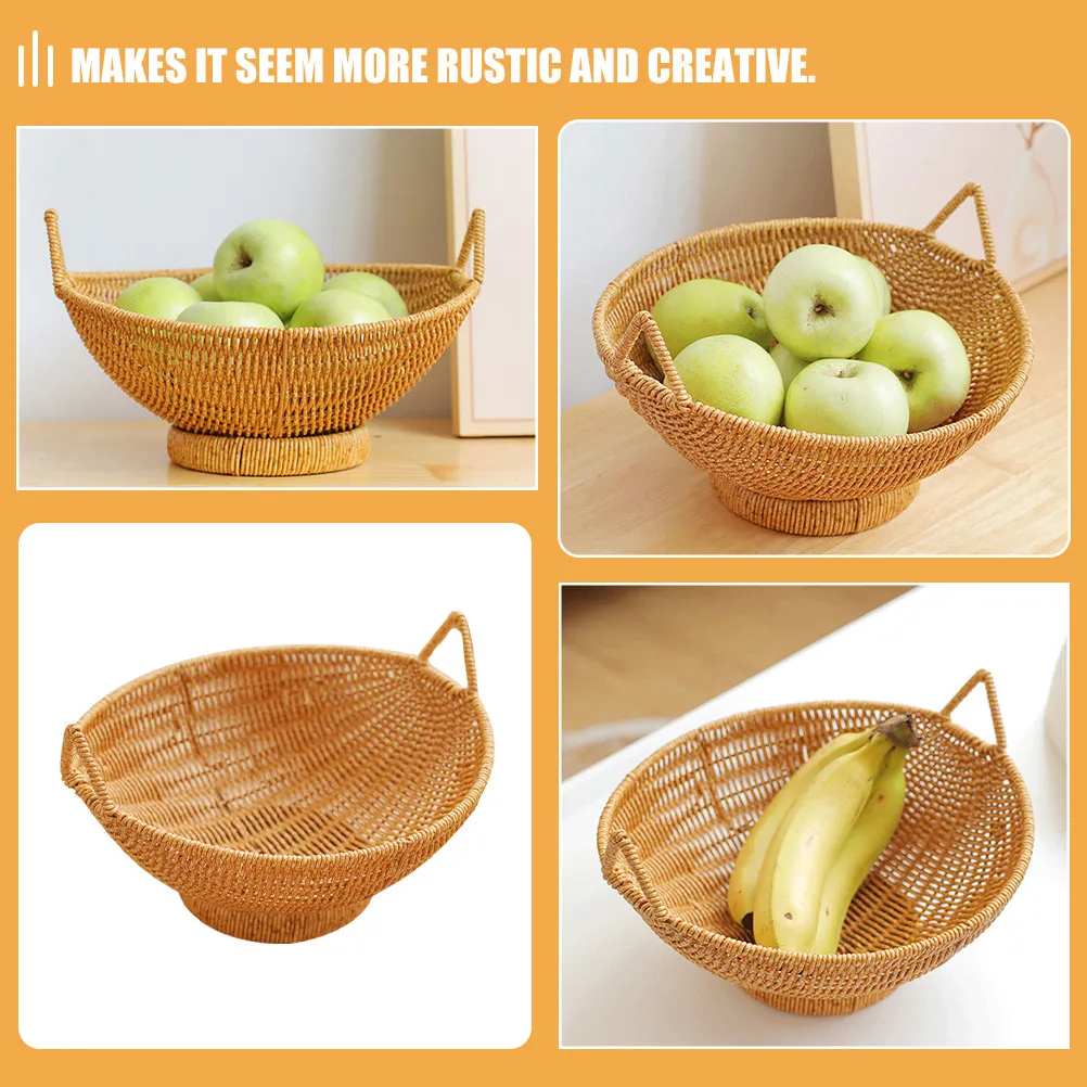 Woven Basket Imitation Rattan Handwoven Bread Holder Rustic Food Storage Basket Decorative Snack Fruit Organizer for Home
Woven Basket Imitation Rattan Handwoven Bread Holder Rustic Food Storage Basket Decorative Snack Fruit Organizer for Home