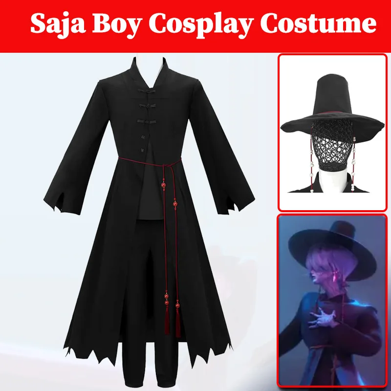 Saja Boys Cosplay KPop Demon Hunter Black Evil Costume Fantasia Clothing Hat Set Belt Men Adult Male Halloween Party Suits
Saja Boys Cosplay KPop Demon Hunter Black Evil Costume Fantasia Clothing Hat Set Belt Men Adult Male Halloween Party Suits