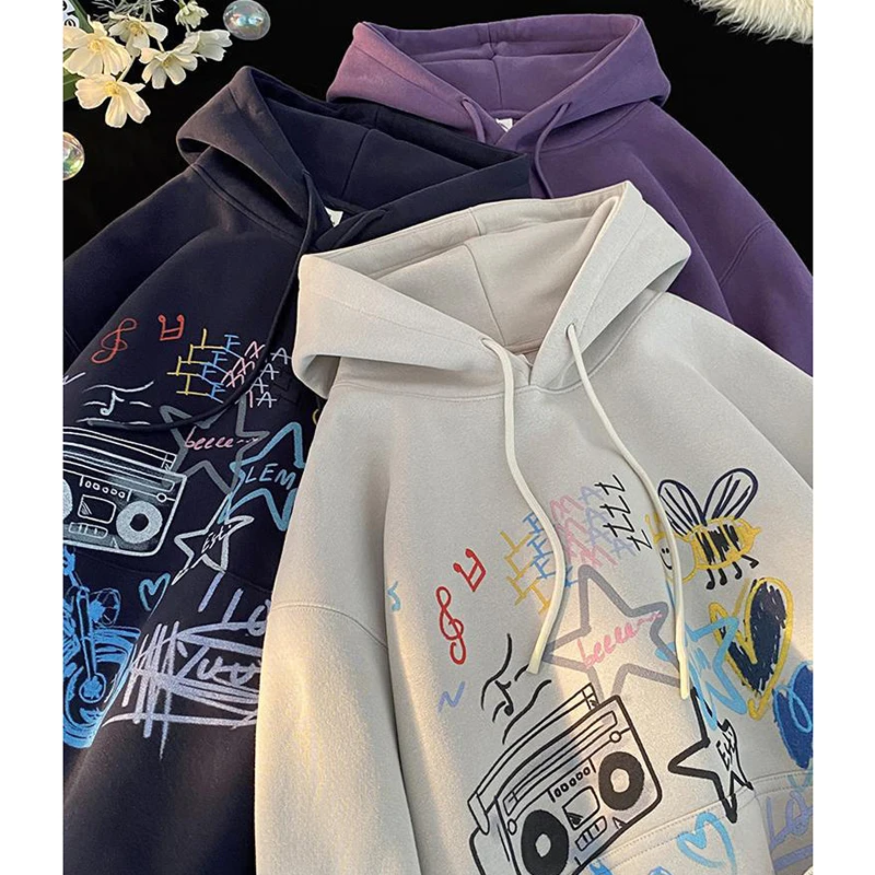 Colorful Graffiti Printing Hoodies Pullover Women Arcane Loose Y2K Long Sleeve Sweatshirts Autumn Oversize Casual Outwear Tops
Colorful Graffiti Printing Hoodies Pullover Women Arcane Loose Y2K Long Sleeve Sweatshirts Autumn Oversize Casual Outwear Tops