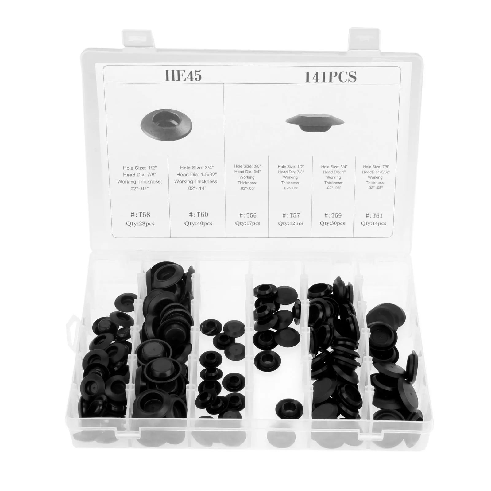 Yetaha 6 Kinds 141PCS Mixed Auto Fixed Clip HE45 Universal Car Plastic Rivet Fastener Flush Mount Hole Plug Assortment Kit
Yetaha 6 Kinds 141PCS Mixed Auto Fixed Clip HE45 Universal Car Plastic Rivet Fastener Flush Mount Hole Plug Assortment Kit