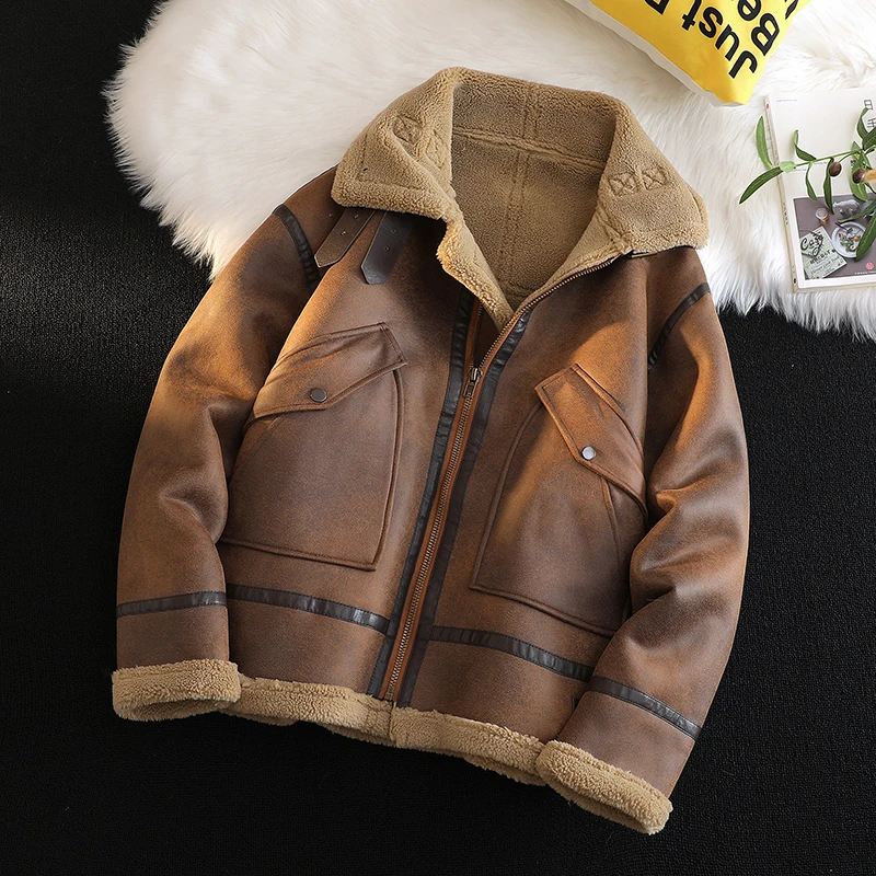 Lamb Velvet Thickened Winter Jacket Men's Leather Fur Integrated Suede Coat Warm Cotton Clothes Lamb Fur Cotton Padded Jacket
Lamb Velvet Thickened Winter Jacket Men's Leather Fur Integrated Suede Coat Warm Cotton Clothes Lamb Fur Cotton Padded Jacket
