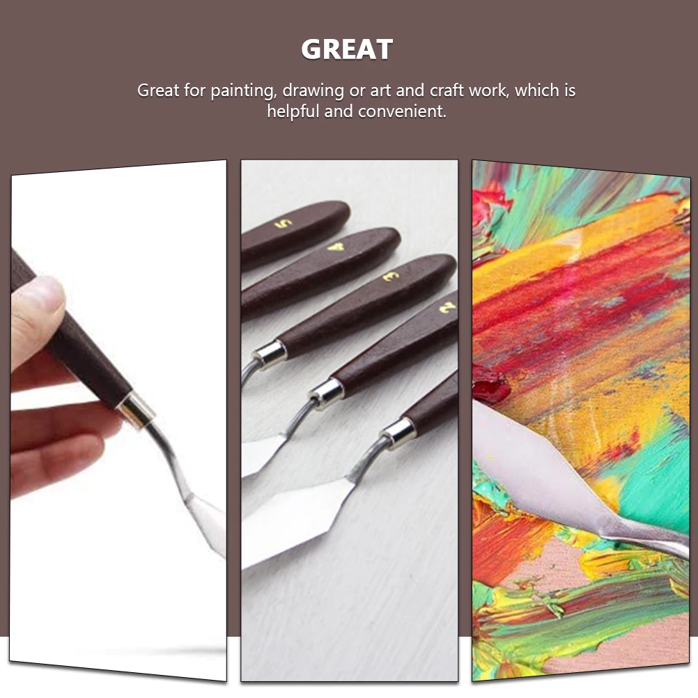 5 Pcs Oil Paint Scraper Pre-mixing Tools Spatula Stainless Steel Art Spatulas Canvas Painting Hand
5 Pcs Oil Paint Scraper Pre-mixing Tools Spatula Stainless Steel Art Spatulas Canvas Painting Hand