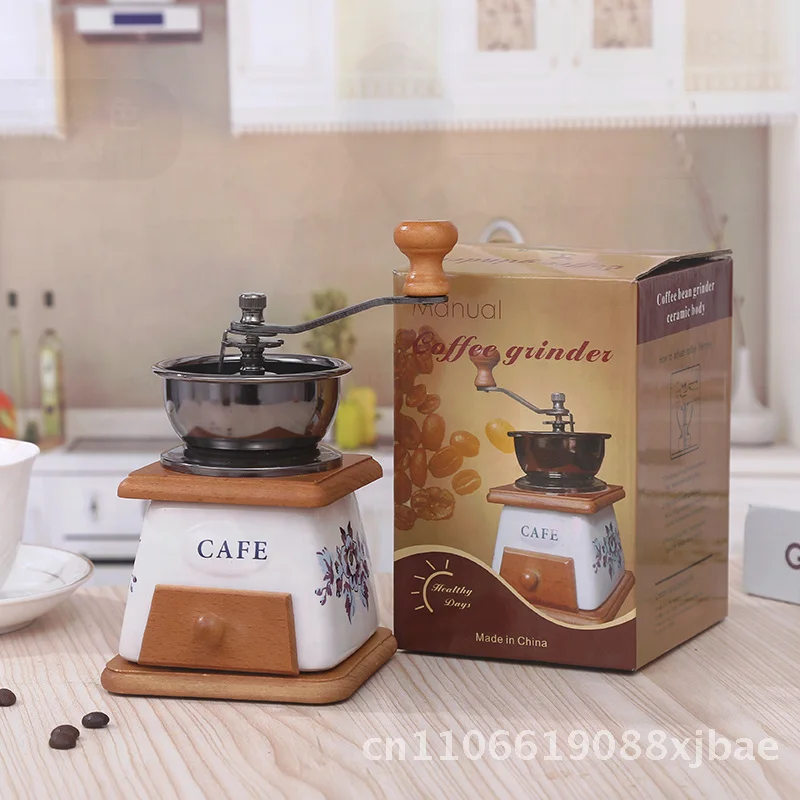 Vintage Style Hand Grinder Coffee Bean Manual Grinder White Ceramic round Jar Pottery Hand Coffee Machine for Coffee Lovers
Vintage Style Hand Grinder Coffee Bean Manual Grinder White Ceramic round Jar Pottery Hand Coffee Machine for Coffee Lovers