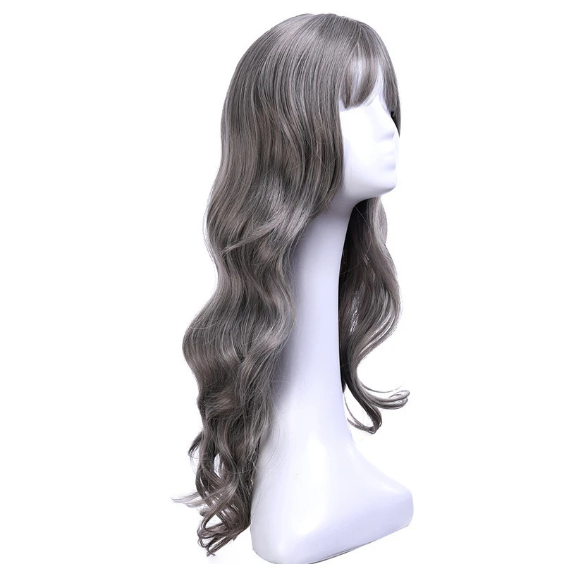 , anime cosplay wig with air bangs, large wavy long curly hair
, anime cosplay wig with air bangs, large wavy long curly hair