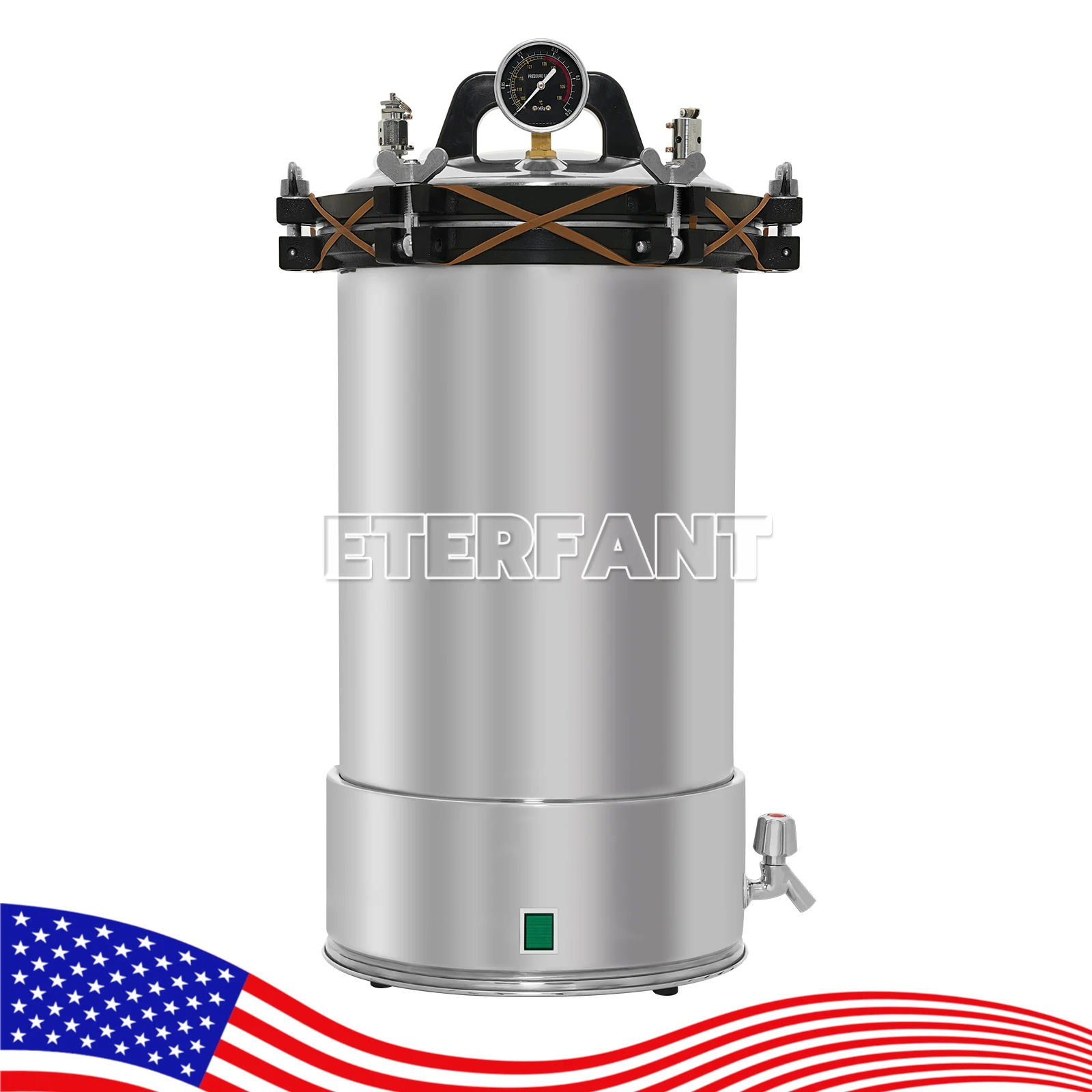 ETERFANT 24L Portable Pressure Stainless Steel Steam Sterilizer Electric Heating YX-24LD Stainless Steel Build
ETERFANT 24L Portable Pressure Stainless Steel Steam Sterilizer Electric Heating YX-24LD Stainless Steel Build