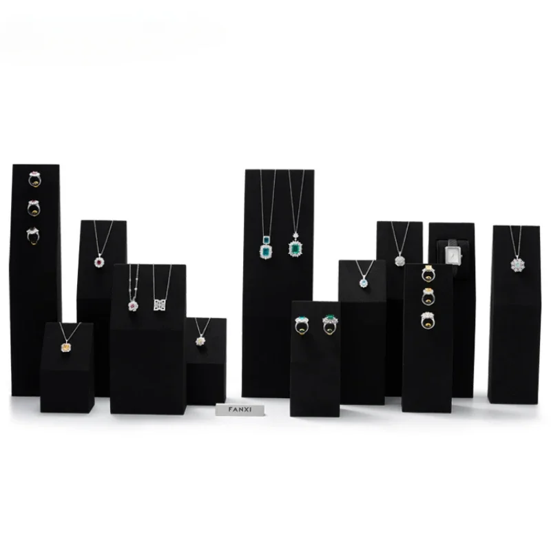 Black microfiber jewelry display rack necklace ring watch window display cabinet display
Black microfiber jewelry display rack necklace ring watch window display cabinet display