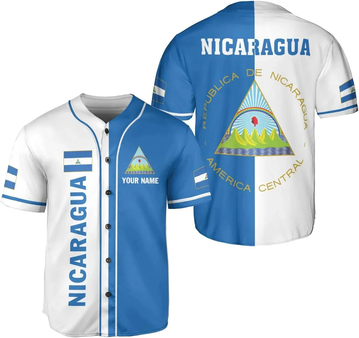 Personalized Name Nicaragua Design Patterns 3D Printed Fashion Men's Baseball Shirt Summer Street Unisex Baseball Jersey KZ35
Personalized Name Nicaragua Design Patterns 3D Printed Fashion Men's Baseball Shirt Summer Street Unisex Baseball Jersey KZ35