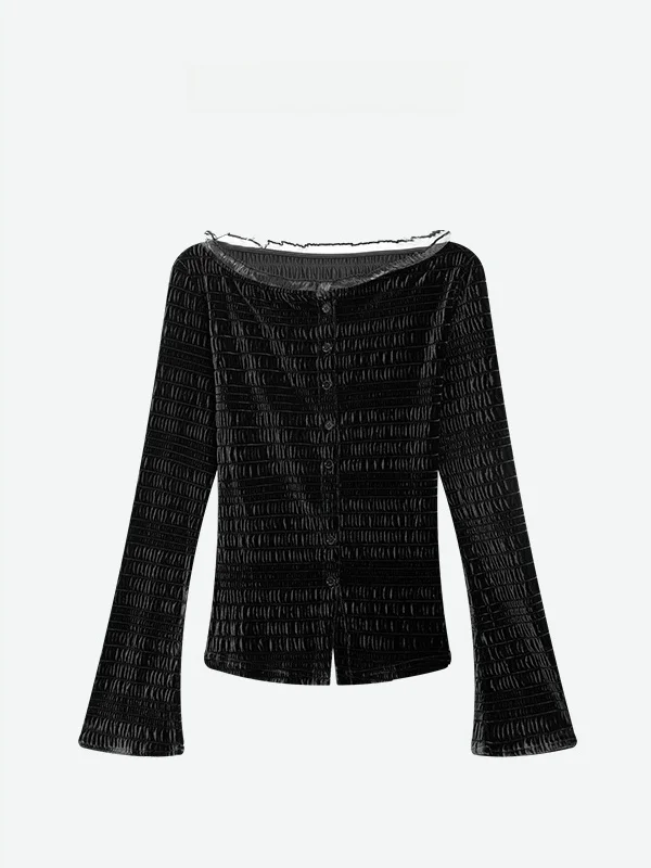 Retro Elegant Velvet Lace Patchwork Flared Sleeve Shirt Women's High-End Slim Fit Short Open Cardigan ALONESAVOR L661
Retro Elegant Velvet Lace Patchwork Flared Sleeve Shirt Women's High-End Slim Fit Short Open Cardigan ALONESAVOR L661