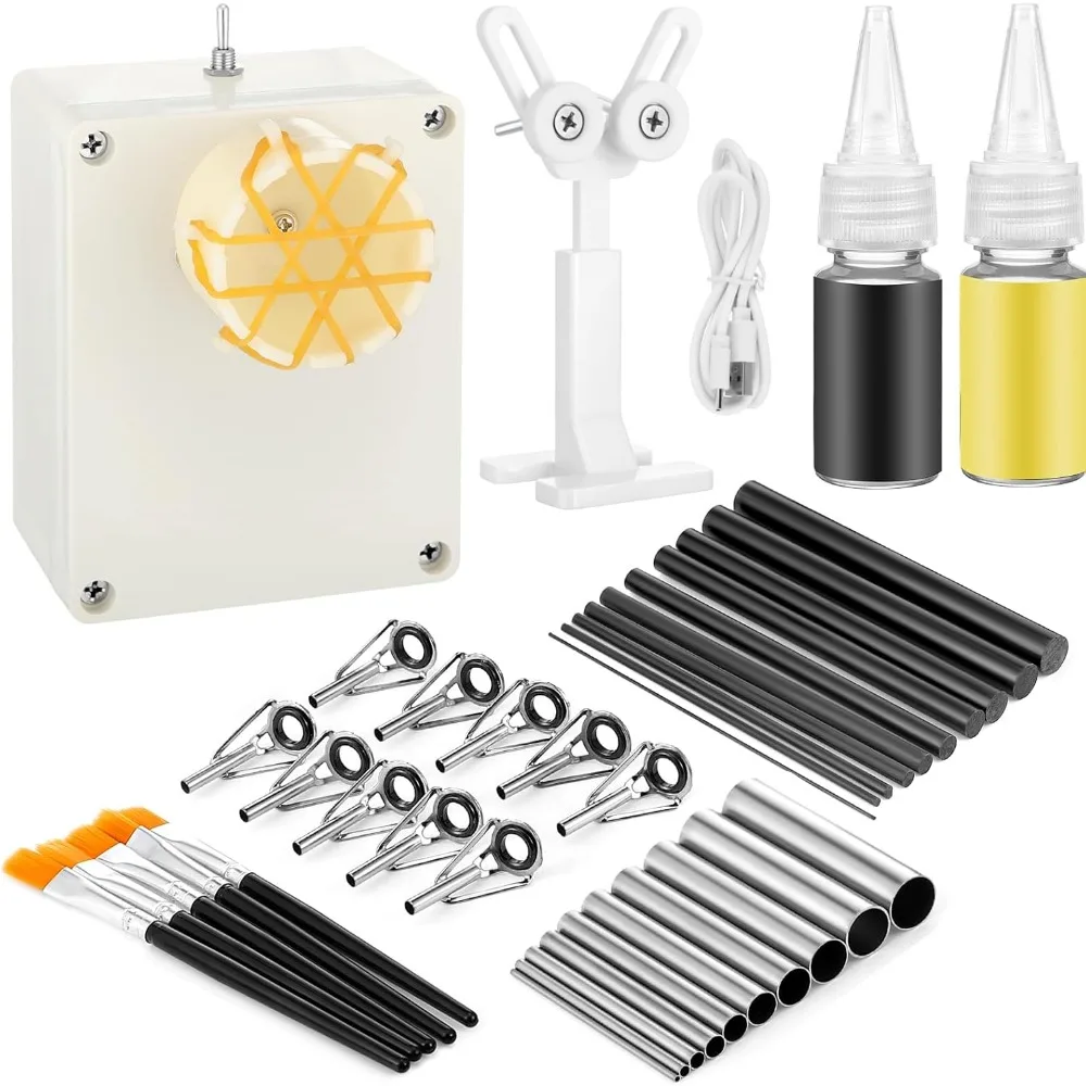 39 Piece Rod Repair Kit with Wrapping Machine Guides Tubes Inserts Epoxy Glue and Brushes
39 Piece Rod Repair Kit with Wrapping Machine Guides Tubes Inserts Epoxy Glue and Brushes