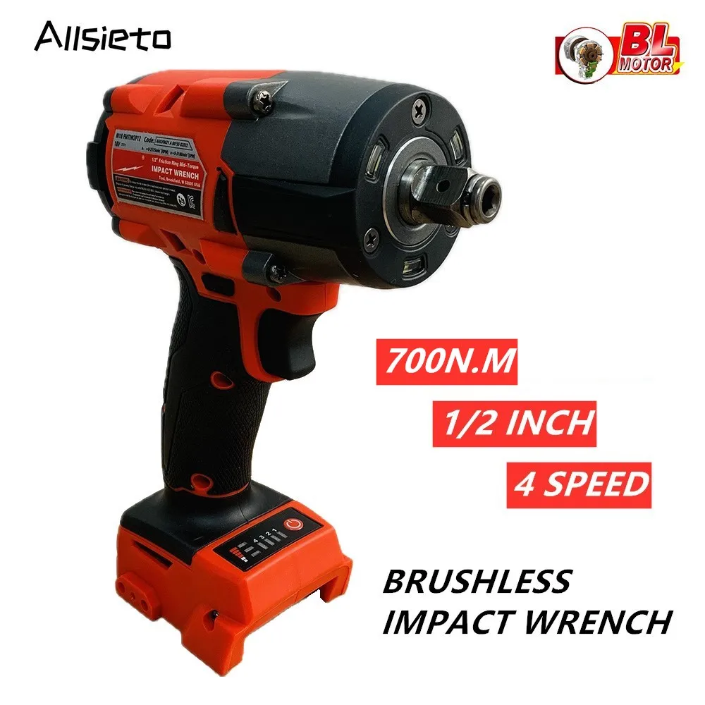 Comfortable for Milwaukee 18V Battery 700N.M Torque Electric Impact Wrench Cordless Brushless Wrench Car Truck Repair Power Tool
Comfortable for Milwaukee 18V Battery 700N.M Torque Electric Impact Wrench Cordless Brushless Wrench Car Truck Repair Power Tool