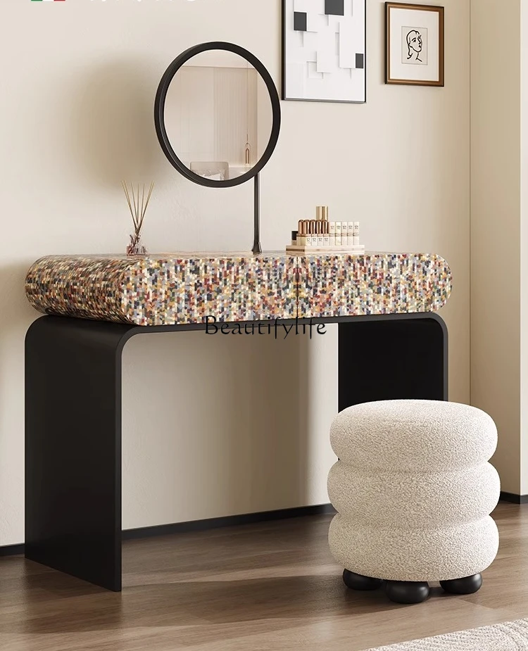 Italian Minimalist Dressing Table with Storage, Modern Simple Rainbow Makeup Table with High-End Feel
Italian Minimalist Dressing Table with Storage, Modern Simple Rainbow Makeup Table with High-End Feel