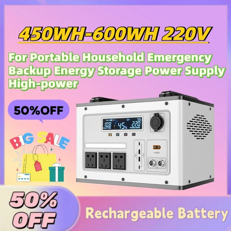 High-Capacity 450WH-600WH 220V LiFePO4 Power Bank for Portable Household Emergency Backup Energy Storage Power Supply High-power
High-Capacity 450WH-600WH 220V LiFePO4 Power Bank for Portable Household Emergency Backup Energy Storage Power Supply High-power