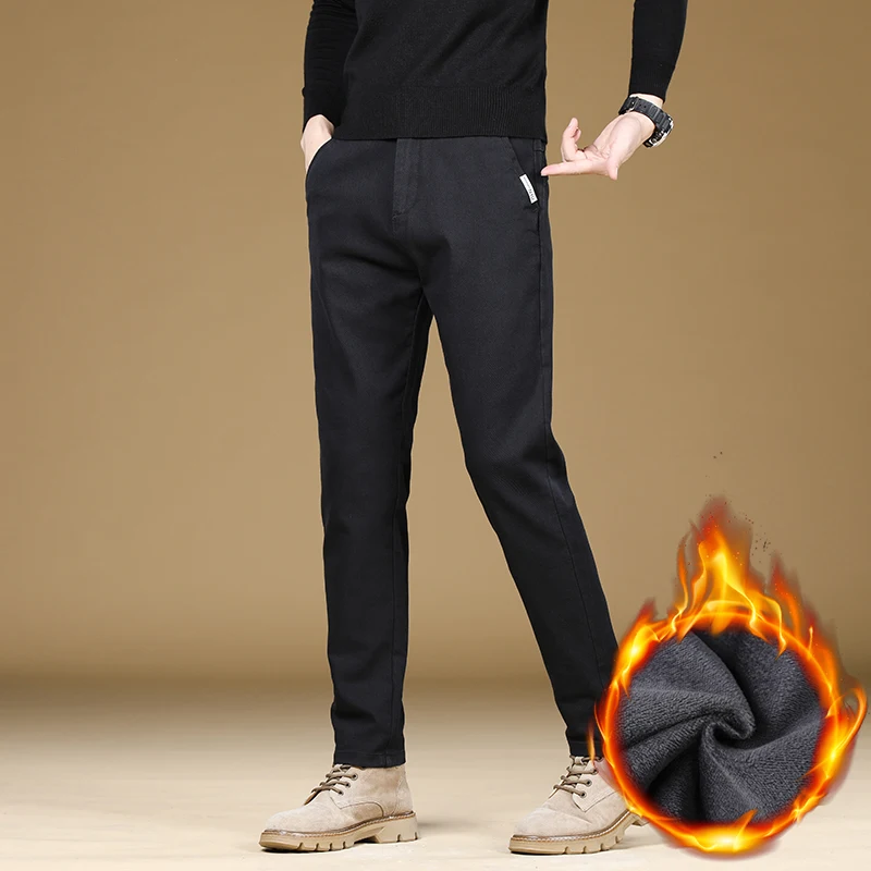 SHAN BAO Winter Men's Fleece Thick Warm Pants Classic Korean Teenager Fashion Slim Youthful Vitality Elastic Waist Fit Trousers
SHAN BAO Winter Men's Fleece Thick Warm Pants Classic Korean Teenager Fashion Slim Youthful Vitality Elastic Waist Fit Trousers