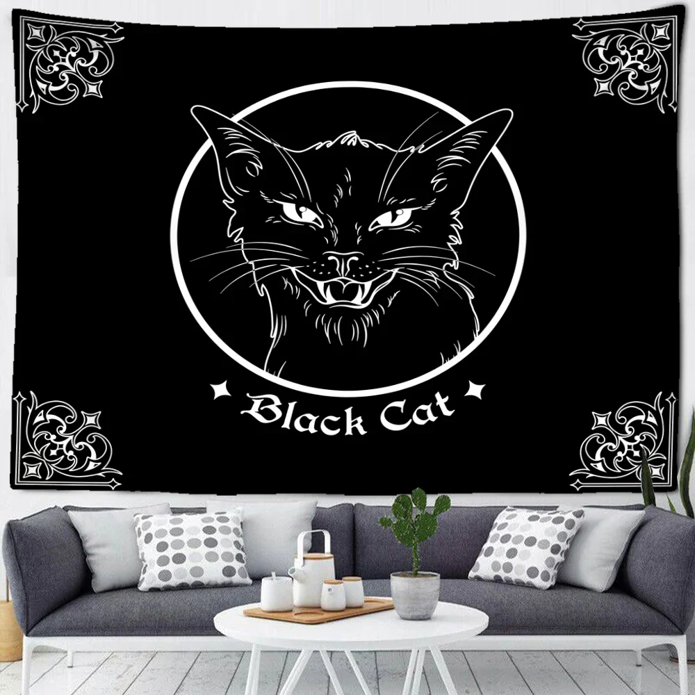 Black Cat Psychedelic Tapestry Wall Hanging Bohemian Witchcraft Tapiz Dormitory Mattress Dormitory Bedroom Home Decor
Black Cat Psychedelic Tapestry Wall Hanging Bohemian Witchcraft Tapiz Dormitory Mattress Dormitory Bedroom Home Decor