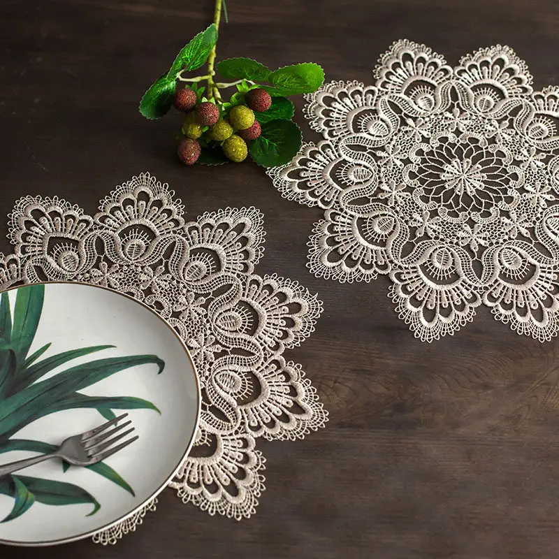 Vase Mat Lace Embroidery Placemat Coaster Plate Hollow Embroidery Coffee Lamp European Table Mat
Vase Mat Lace Embroidery Placemat Coaster Plate Hollow Embroidery Coffee Lamp European Table Mat