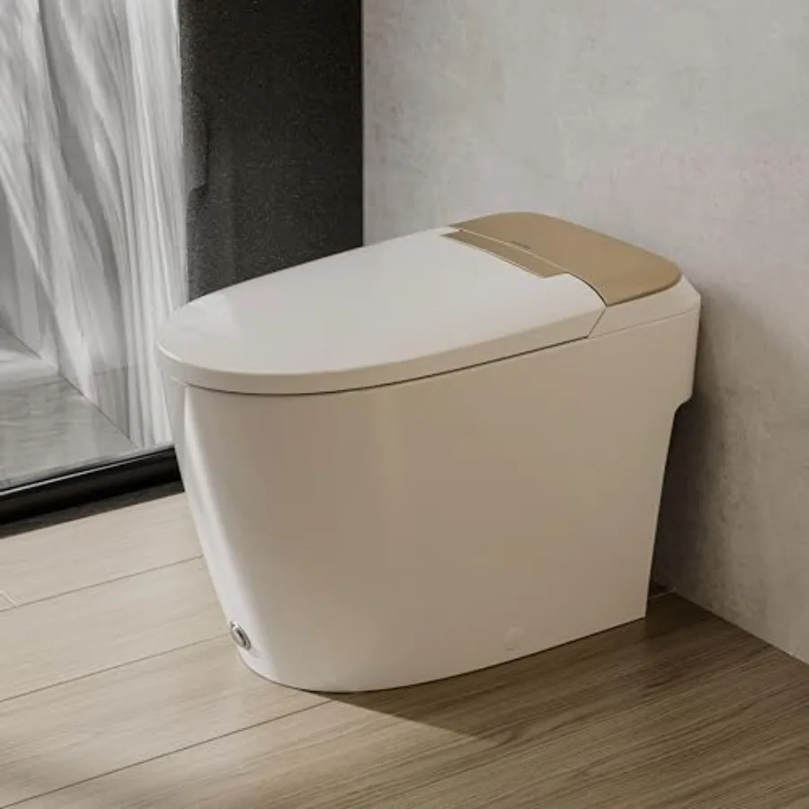 Non-electric Elongated Smart Toilet with Bidet for Residential Use, Gold-Finished Stainless Steel, Gold, Map Flush 1000g ADA Co
Non-electric Elongated Smart Toilet with Bidet for Residential Use, Gold-Finished Stainless Steel, Gold, Map Flush 1000g ADA Co