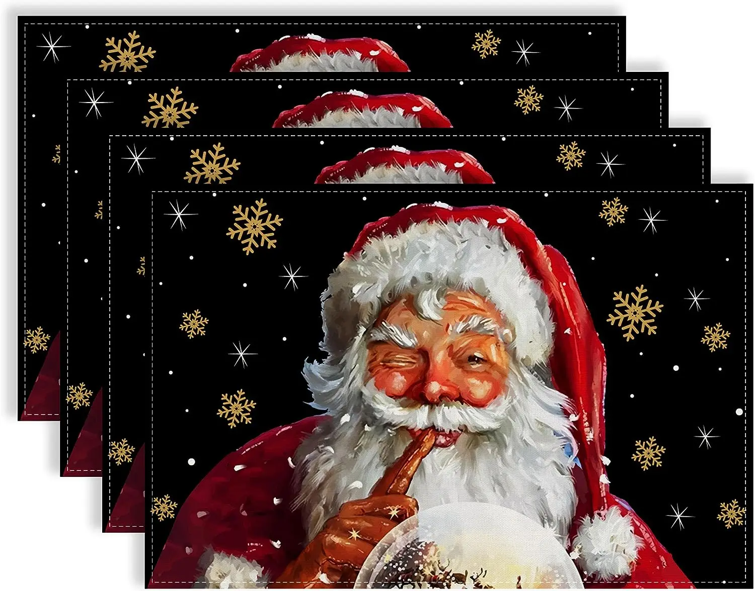 Santa Christmas Placemats Set of 4 Snowflakes Table Mats Winter New Year Xmas Decor Christmas Decorations and Supplies for Home
Santa Christmas Placemats Set of 4 Snowflakes Table Mats Winter New Year Xmas Decor Christmas Decorations and Supplies for Home