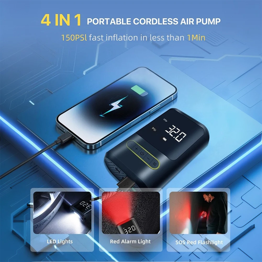 Car Wireless Air Pump with Light Portable Car Inflator Pump Bicycle Air Compressor for Automobile Bicycle Ball
Car Wireless Air Pump with Light Portable Car Inflator Pump Bicycle Air Compressor for Automobile Bicycle Ball