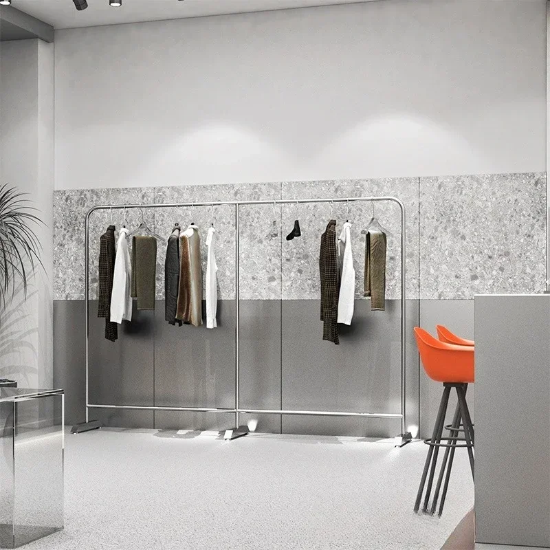 New Hanging Hanger Clothing Display Rack Floor-to-ceiling Clothes Rod Stainless Steel Display Rack Middle Island Rack
New Hanging Hanger Clothing Display Rack Floor-to-ceiling Clothes Rod Stainless Steel Display Rack Middle Island Rack