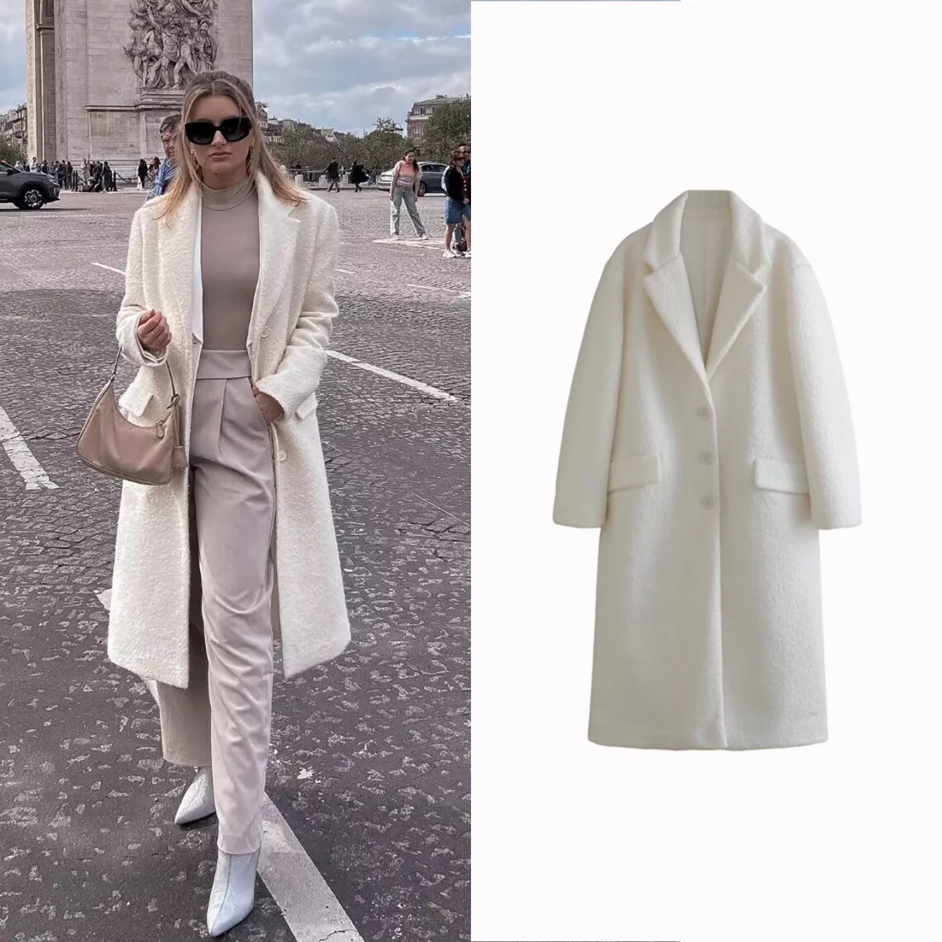 2025 Autumn Winter Women Solid White Woolen Long Cashmere Coat Fashion Blends Long Sleeve Single-Breasted Elegant Outwear
2025 Autumn Winter Women Solid White Woolen Long Cashmere Coat Fashion Blends Long Sleeve Single-Breasted Elegant Outwear