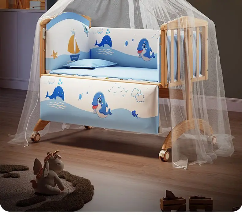 Детская кроватка из массива дерева, маленькая колыбель, многофункциональная, передвижная, для новорожденных, с возможностью соединения.
Детская кроватка из массива дерева, маленькая колыбель, многофункциональная, передвижная, для новорожденных, с возможностью соединения.