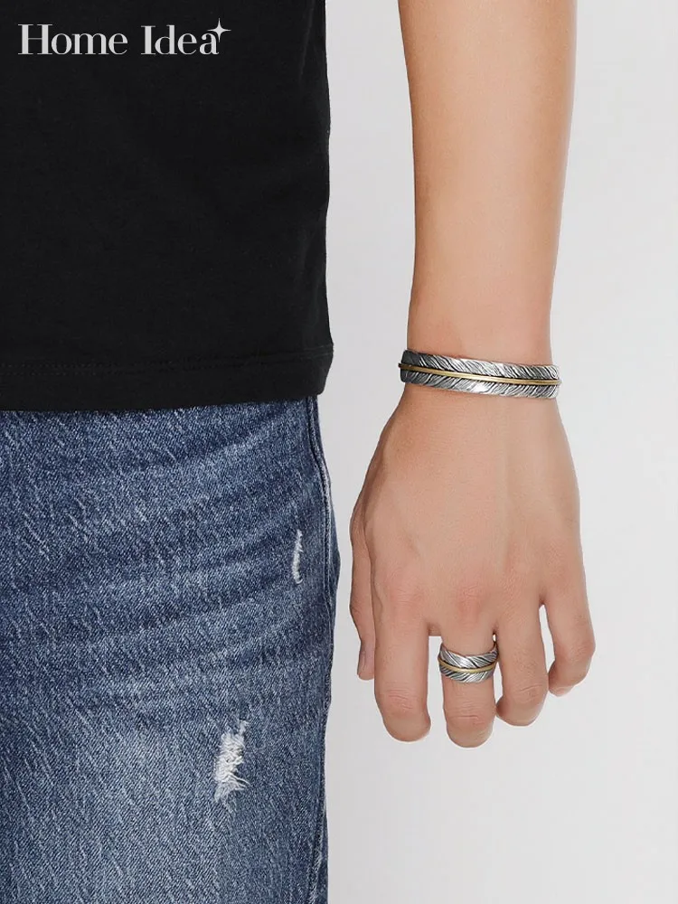 Lovers Vintage Feather Silver 925 Open Cuff Bracelet Women Men Wide Sterling Silver Jewelry Punk Style Bracelets
Lovers Vintage Feather Silver 925 Open Cuff Bracelet Women Men Wide Sterling Silver Jewelry Punk Style Bracelets