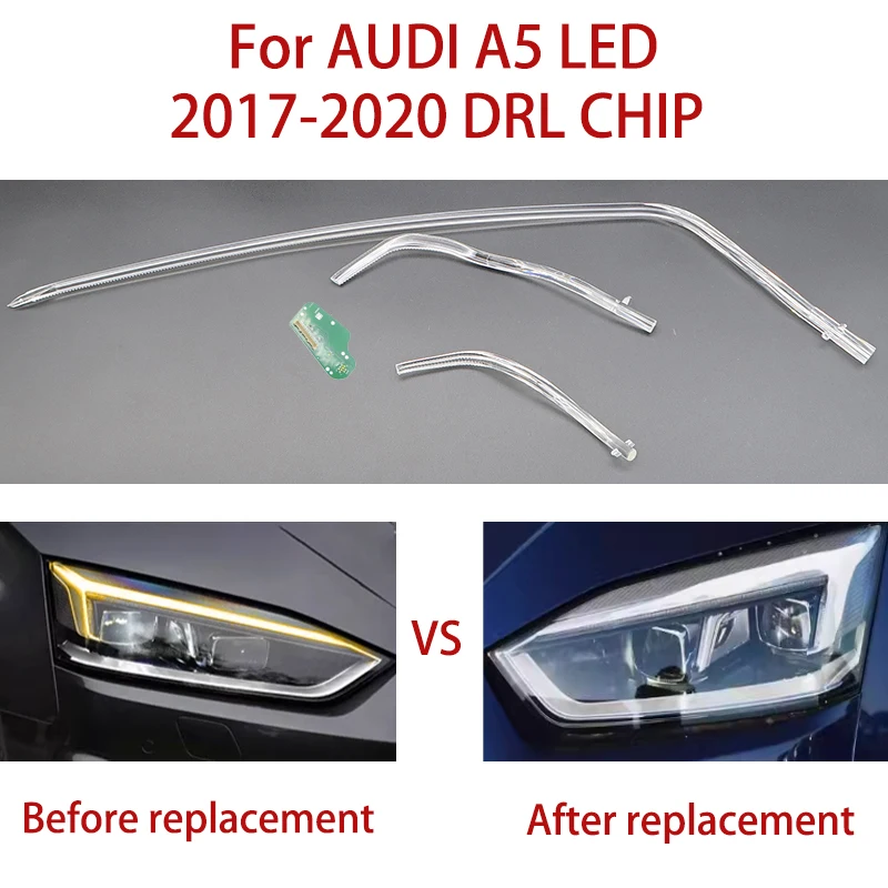 White Light For AUDI A5 2017-2020 LED Car DRL CHIP Light Guide Tube Angel Eyes Daytime Running Chip Ballast Module Parts
White Light For AUDI A5 2017-2020 LED Car DRL CHIP Light Guide Tube Angel Eyes Daytime Running Chip Ballast Module Parts