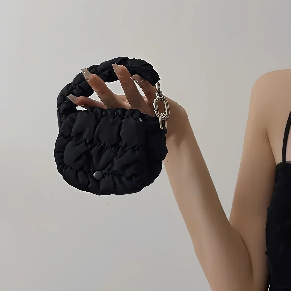 Chic Black Mini Cloud Waist Bag Featherweight Solid with Sturdy Button Closure, Ornamental Coin Bag & Headphone Pouch
Chic Black Mini Cloud Waist Bag Featherweight Solid with Sturdy Button Closure, Ornamental Coin Bag & Headphone Pouch