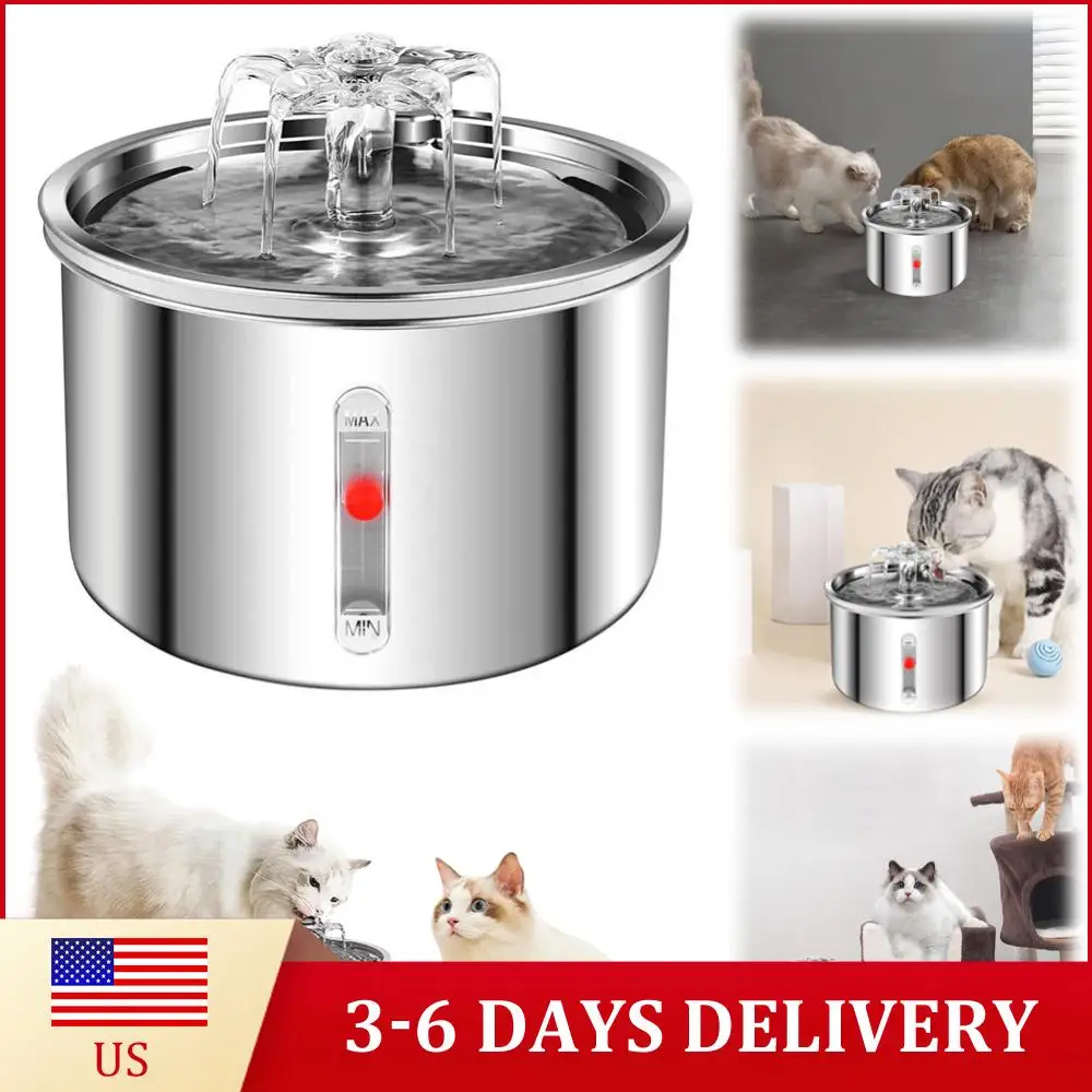 Автоматический фонтан-поилка для домашних животных 2 л, из нержавеющей стали 304, для кошек и собак, большой емкости, с автозаполнением и фильтром
Автоматический фонтан-поилка для домашних животных 2 л, из нержавеющей стали 304, для кошек и собак, большой емкости, с автозаполнением и фильтром