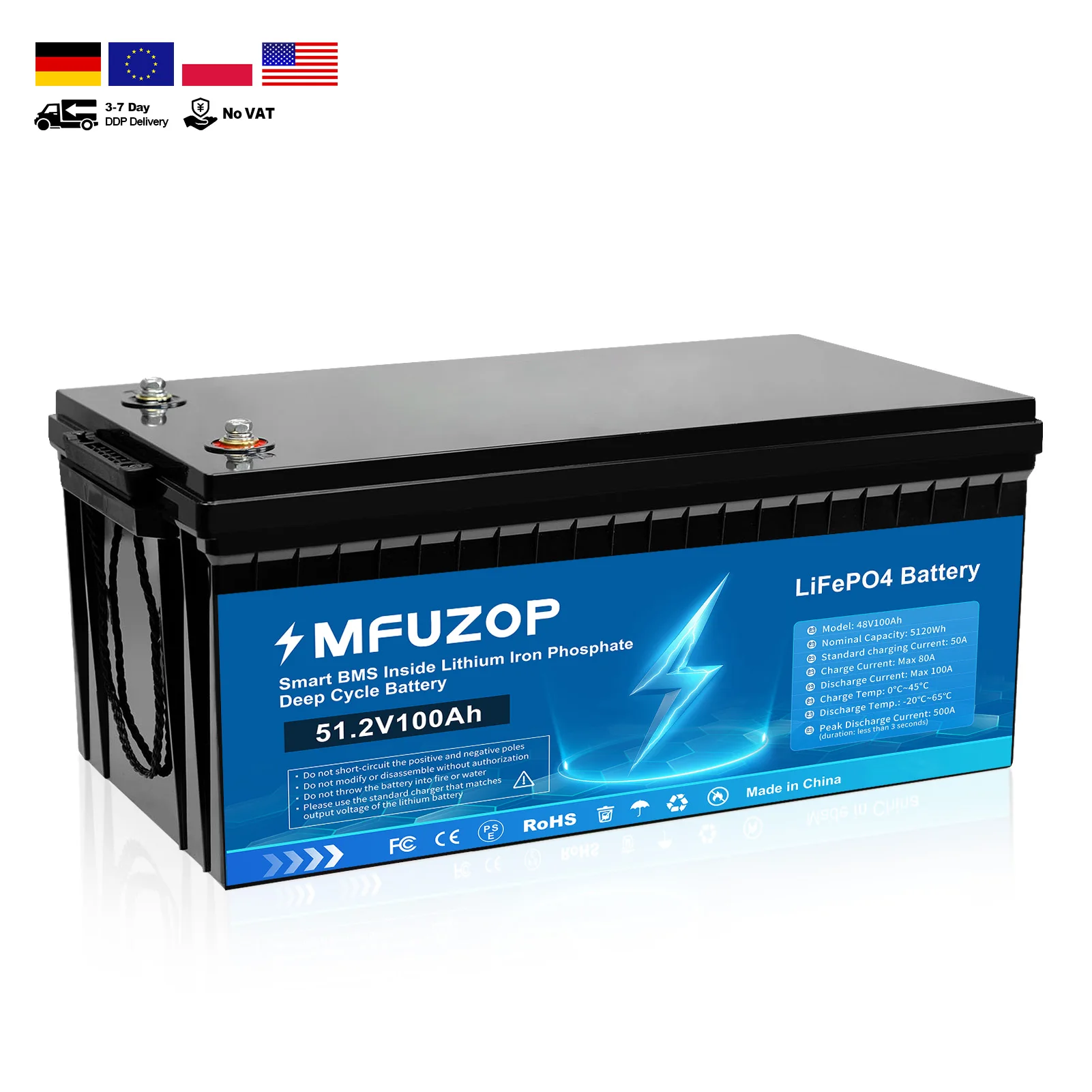 RV EU PL STOCK 6000 Cycles Solar Home Energy Storage System Lithium Ion Battery 51.2V 100Ah 48V LiFePO4 Lithium Ion Batteries
RV EU PL STOCK 6000 Cycles Solar Home Energy Storage System Lithium Ion Battery 51.2V 100Ah 48V LiFePO4 Lithium Ion Batteries