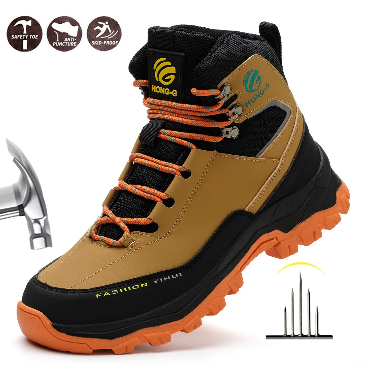 Men's Indestructible Steel Toe Safety Boots Anti-Puncture, Anti-Smash & Heavy-Duty Protection for Construction Laborers
Men's Indestructible Steel Toe Safety Boots Anti-Puncture, Anti-Smash & Heavy-Duty Protection for Construction Laborers