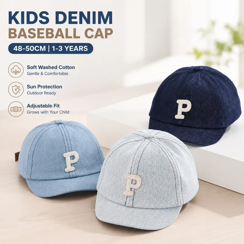 Spring Autumn Denim Baby Peaked Hat Korean Minimalist Short Brim Baseball Cap All-match Sun Shade Headwear for Infants Soft
Spring Autumn Denim Baby Peaked Hat Korean Minimalist Short Brim Baseball Cap All-match Sun Shade Headwear for Infants Soft