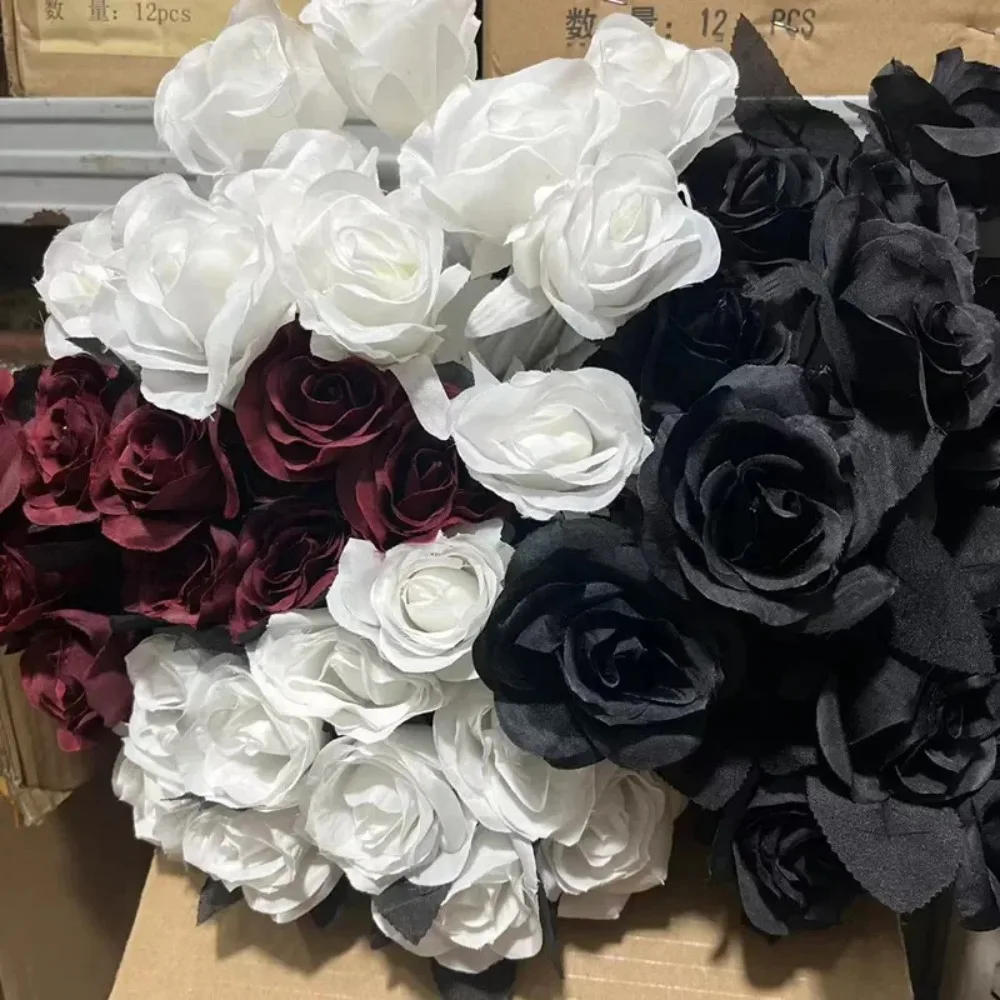 10pcs Silk Artificial Rose Black Red Simulated Decorative Fake Flowers Wedding Floral Arrangement Home Decor
10pcs Silk Artificial Rose Black Red Simulated Decorative Fake Flowers Wedding Floral Arrangement Home Decor