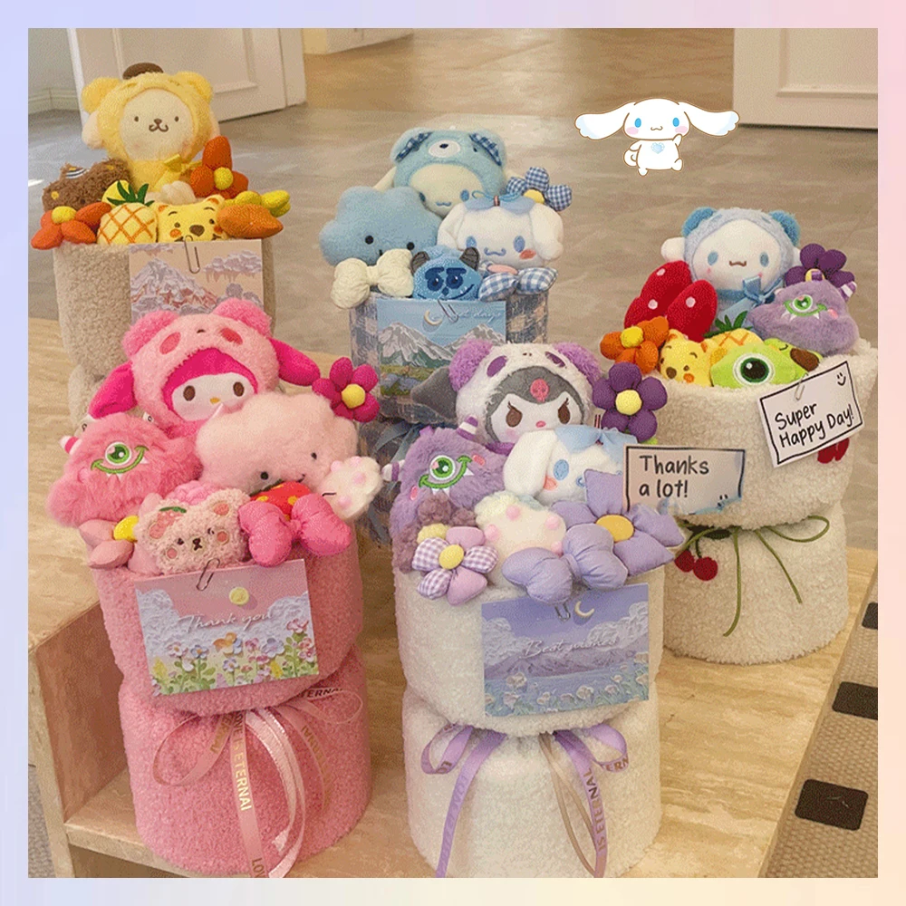 Sanrioed Anime Kuromi Doll Bouquet Melody Kawaii Cinnamoroll Gift Bag Cute Cartoon Decoration Artificial Flower Graduation Gift
Sanrioed Anime Kuromi Doll Bouquet Melody Kawaii Cinnamoroll Gift Bag Cute Cartoon Decoration Artificial Flower Graduation Gift