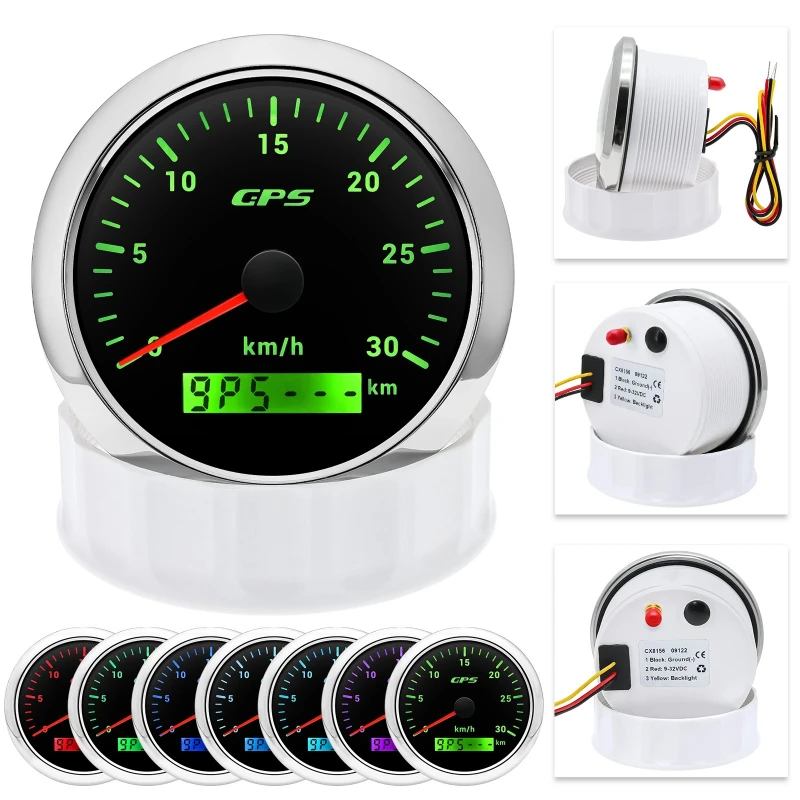 85MM GPS Speedometer Gauge For Motorcycle Marine Boat Truck 30~200 Kmh Speed Gauge Meter With GPS Antenna 7 Color LED Backlight
85MM GPS Speedometer Gauge For Motorcycle Marine Boat Truck 30~200 Kmh Speed Gauge Meter With GPS Antenna 7 Color LED Backlight