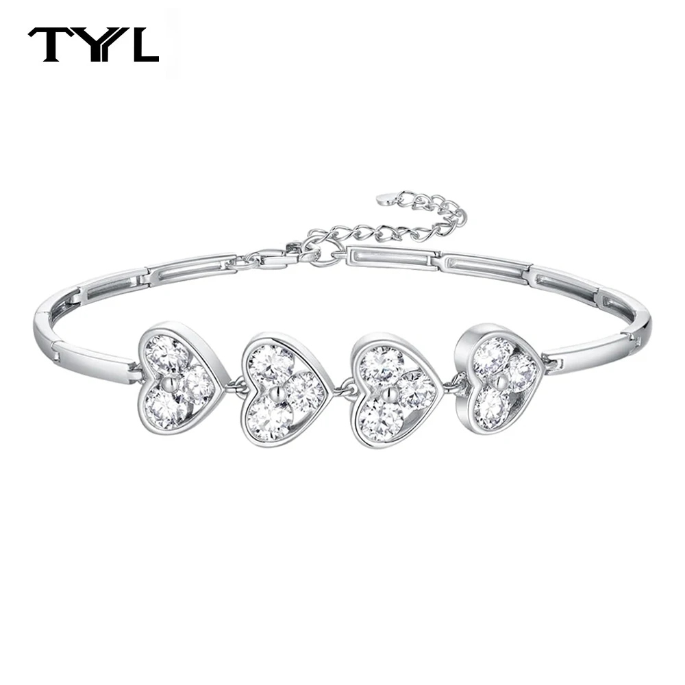 TYYL D VVS1 Moissanite Heart Bracelet for Women 925 Silver Bangle Dainty Jewelry Ideal Gift for Her Wedding Party Dating Gifts
TYYL D VVS1 Moissanite Heart Bracelet for Women 925 Silver Bangle Dainty Jewelry Ideal Gift for Her Wedding Party Dating Gifts