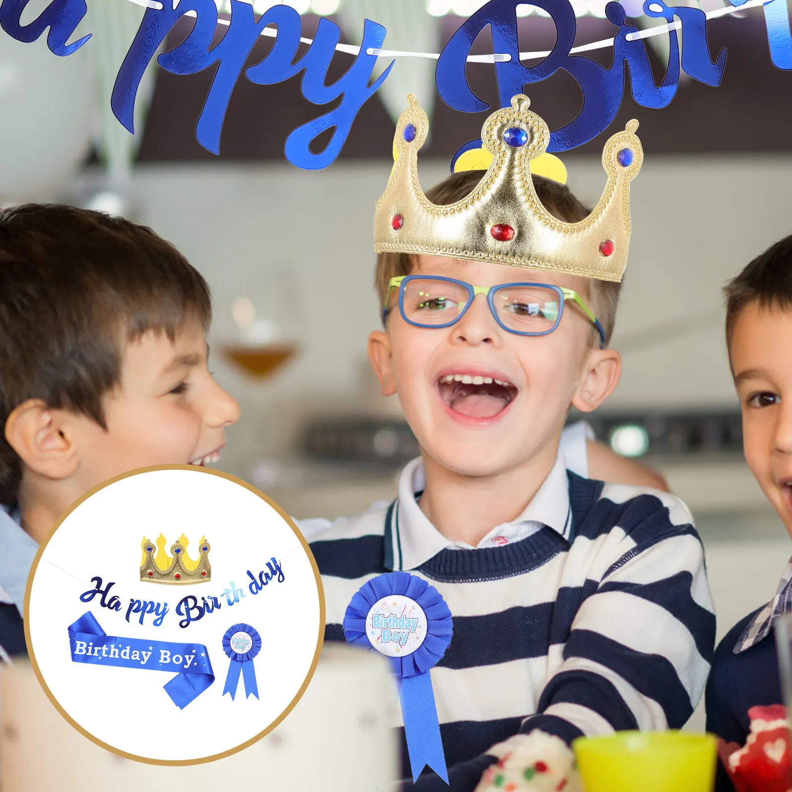 1 Set Blue Birthday Party Hat Brooch Belt Banner Kit For Boys Decorative Accessories Theme Celebration Decor Hanging Flag Photo
1 Set Blue Birthday Party Hat Brooch Belt Banner Kit For Boys Decorative Accessories Theme Celebration Decor Hanging Flag Photo