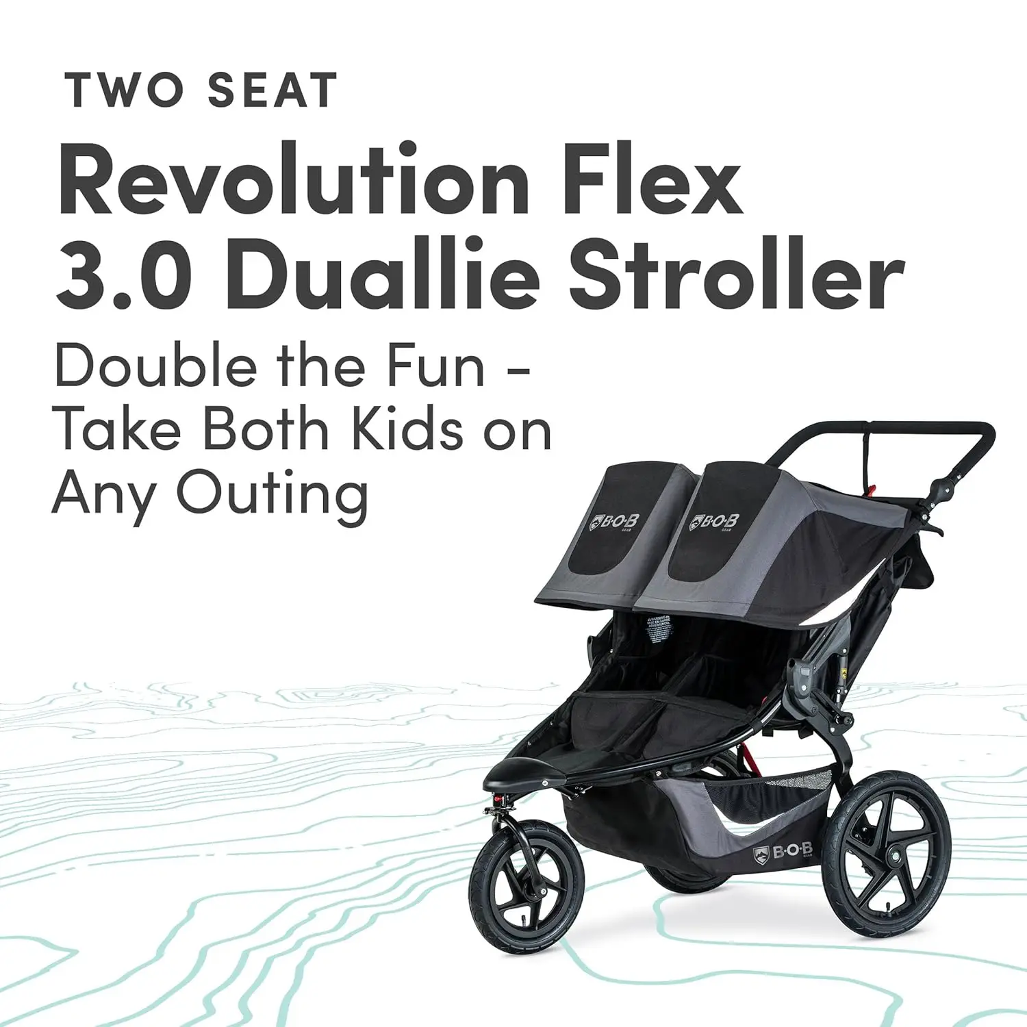 Graphite Black BOB Gear Flex 3.0 Duallie Jogging Stroller Double Stroller Adjustable Handle Shock Absorbing Wheels
Graphite Black BOB Gear Flex 3.0 Duallie Jogging Stroller Double Stroller Adjustable Handle Shock Absorbing Wheels