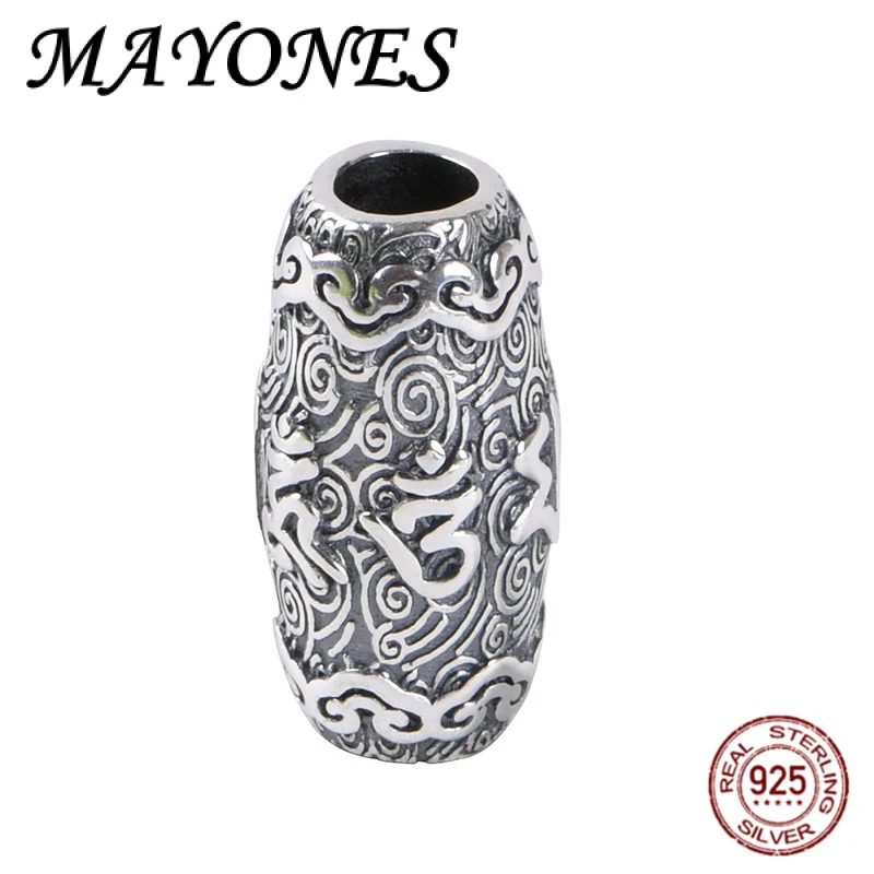 S925 Silver Retro Auspicious Cloud Pattern Six Character Mantra Bucket Bead Pendant Jewelry Handmade DIY Silver Accessories
S925 Silver Retro Auspicious Cloud Pattern Six Character Mantra Bucket Bead Pendant Jewelry Handmade DIY Silver Accessories