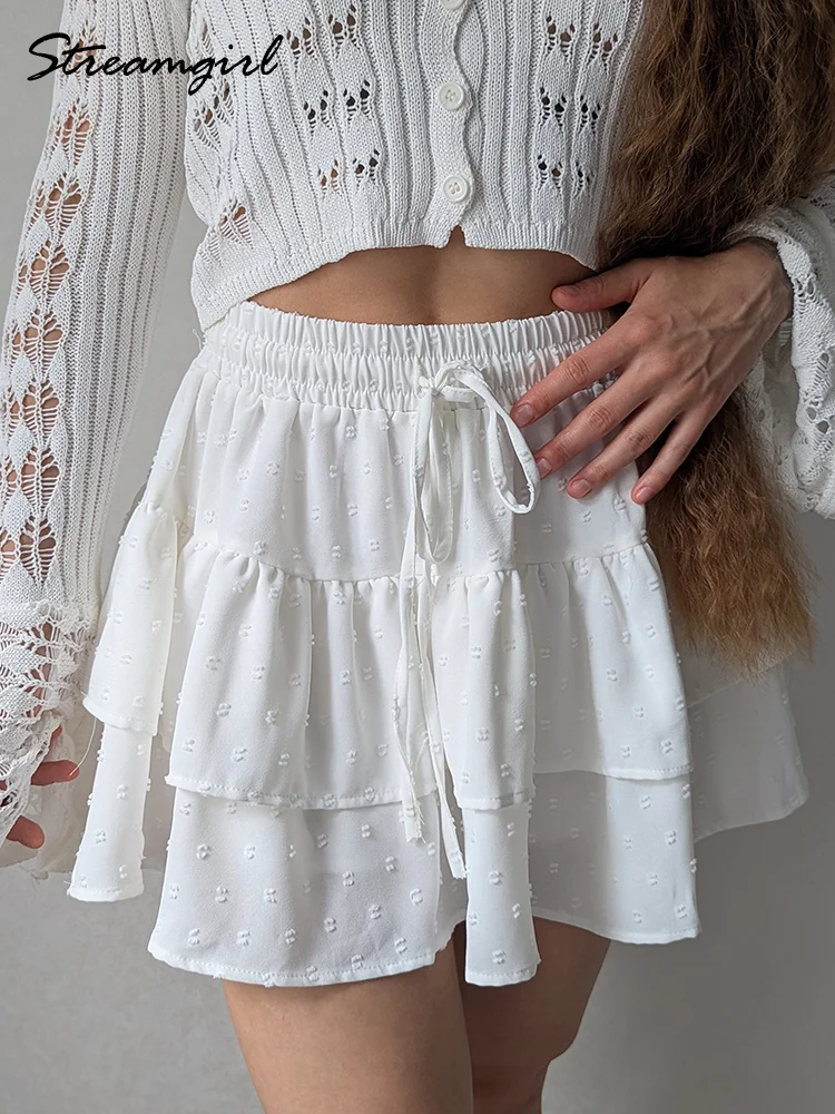 Summer Mini Beige Skirt Layered Ruffle For Women High Waist A Line Sport Skirts With Shorts Pleated White Short Skirts Ladies
Summer Mini Beige Skirt Layered Ruffle For Women High Waist A Line Sport Skirts With Shorts Pleated White Short Skirts Ladies