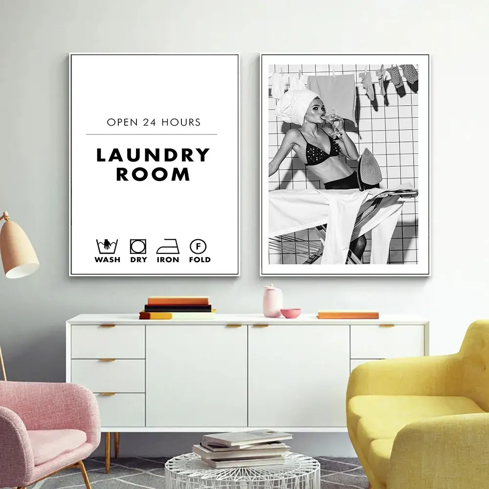 Fashion Magazine Canvas Painting Sexy Dry Cleaner Girl Poster Art Print Black White Photography Wall Picture Laundry Room Decor
Fashion Magazine Canvas Painting Sexy Dry Cleaner Girl Poster Art Print Black White Photography Wall Picture Laundry Room Decor