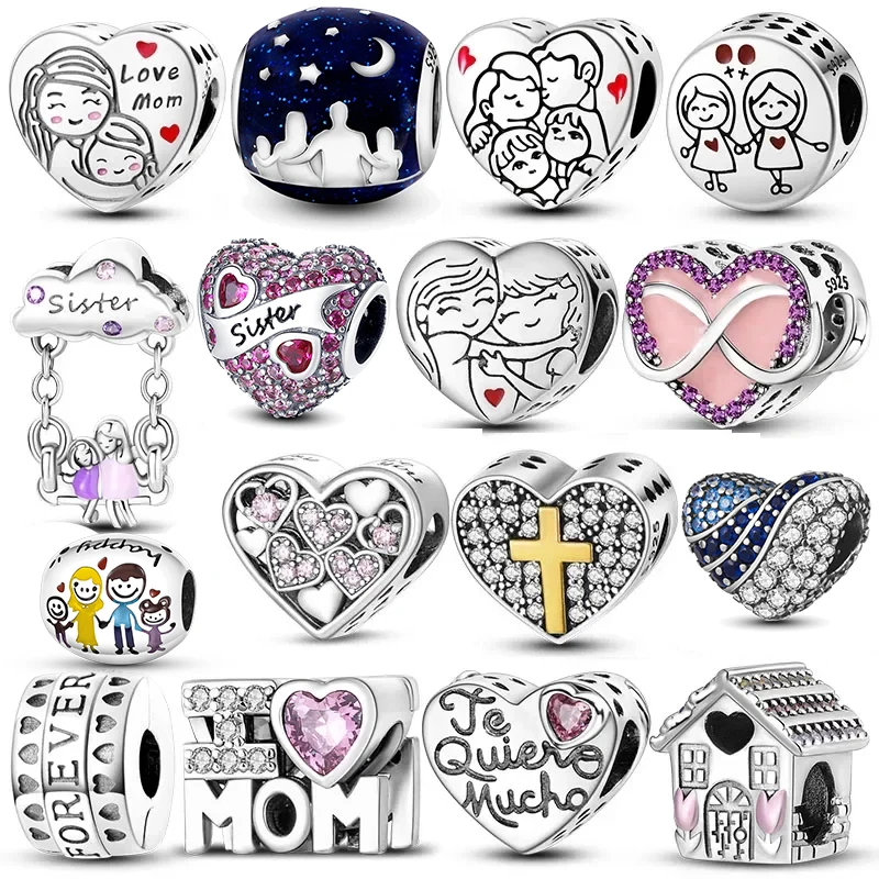 925 Silver Family Love Charm Beads Fit Original Bracelet Diy Sister Mother Love Friendship Pendant Jewelry Making DIY
925 Silver Family Love Charm Beads Fit Original Bracelet Diy Sister Mother Love Friendship Pendant Jewelry Making DIY
