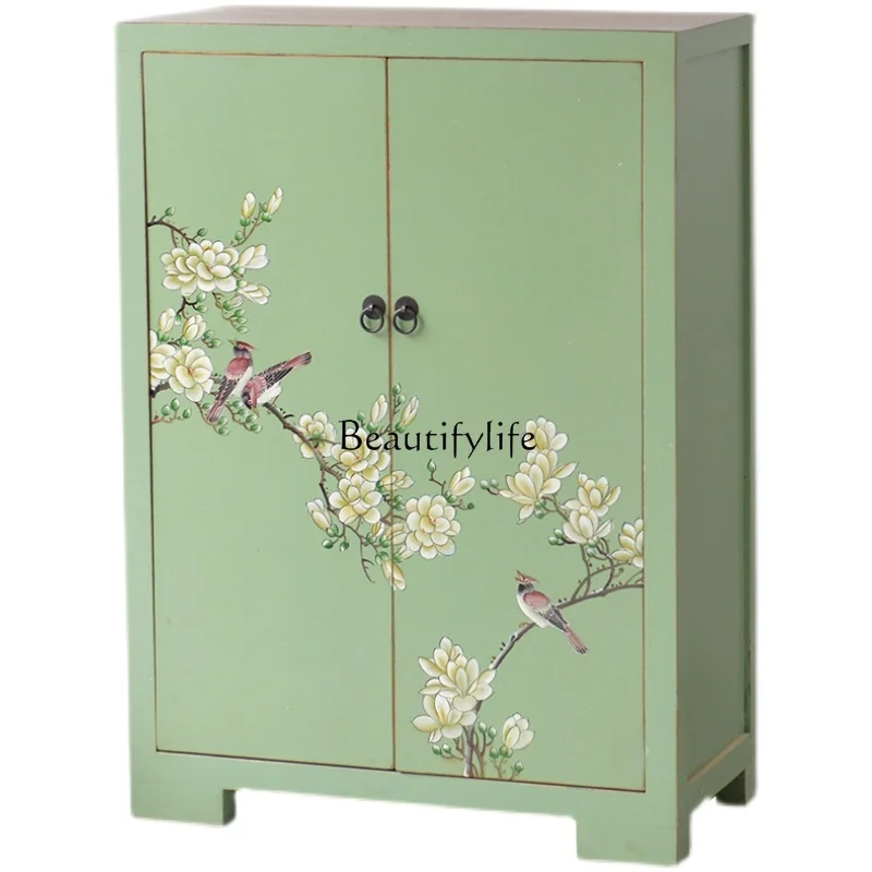 New Chinese Style Solid Wood Painting Hand-Painted Foyer Doorway Multi-Layer Shoe Cabinet Storage Cabinet
New Chinese Style Solid Wood Painting Hand-Painted Foyer Doorway Multi-Layer Shoe Cabinet Storage Cabinet