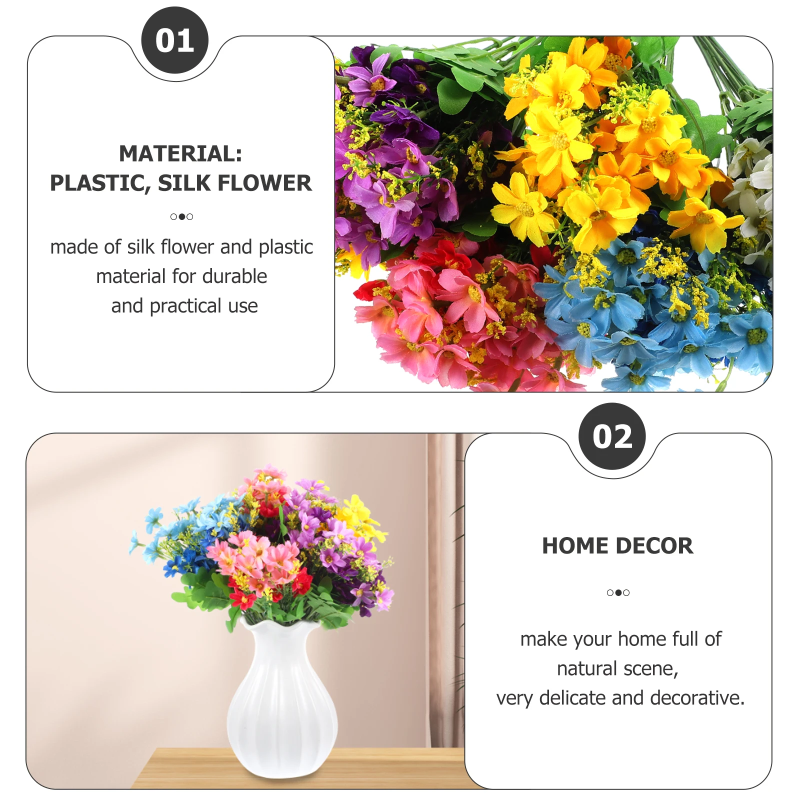 10pcs Daisy Artificial Flowers Realistic Faux Outdoor Decoration Yellow Blue Purple White Pink Each Non Withering Easy
10pcs Daisy Artificial Flowers Realistic Faux Outdoor Decoration Yellow Blue Purple White Pink Each Non Withering Easy