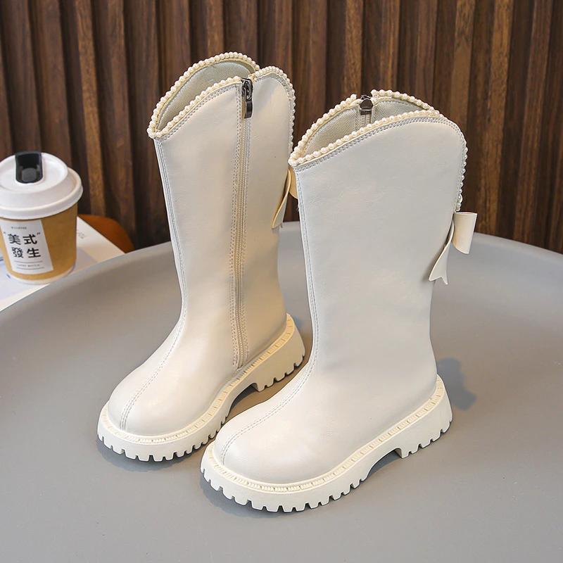 Kids Princess Boots with Sweet Back Bows Girls Fashion Boots Round Toes Soft Bottom 2025 Autumn New Children Mid-calf Boots
Kids Princess Boots with Sweet Back Bows Girls Fashion Boots Round Toes Soft Bottom 2025 Autumn New Children Mid-calf Boots